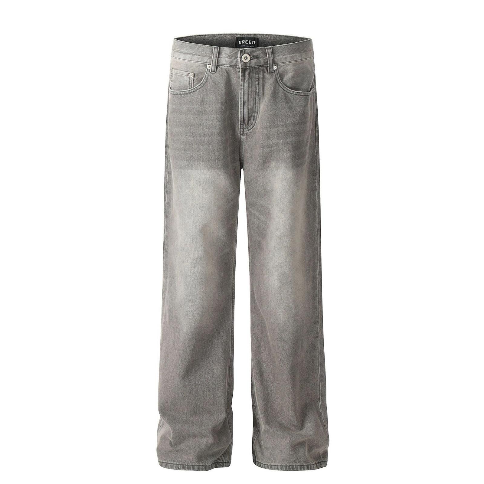 Vintage Gray Wide Leg Jeans, Loose Fit Casual Denim Pants Size US 32 / EU 48 - 5 Thumbnail