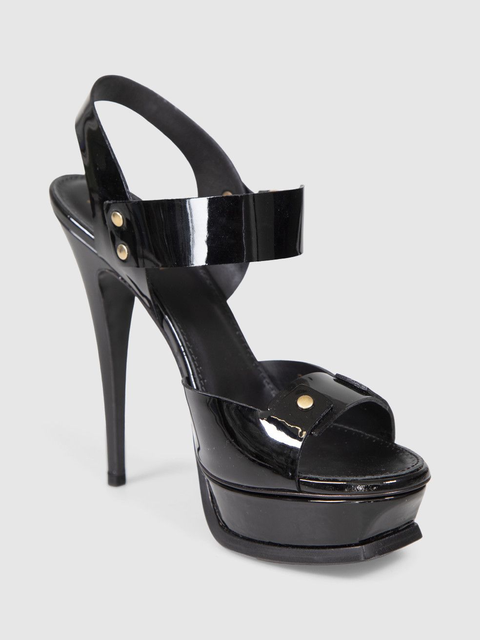 Saint Laurent Paris Black Patent Platform Heels Size US 10 / IT 40 - 1 Thumbnail