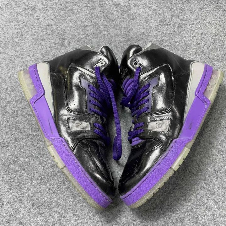 Louis Vuitton Louis Vuitton High-Top Sneakers in Black and Purple -2508 Size US 7 / EU 40 - 7 Thumbnail