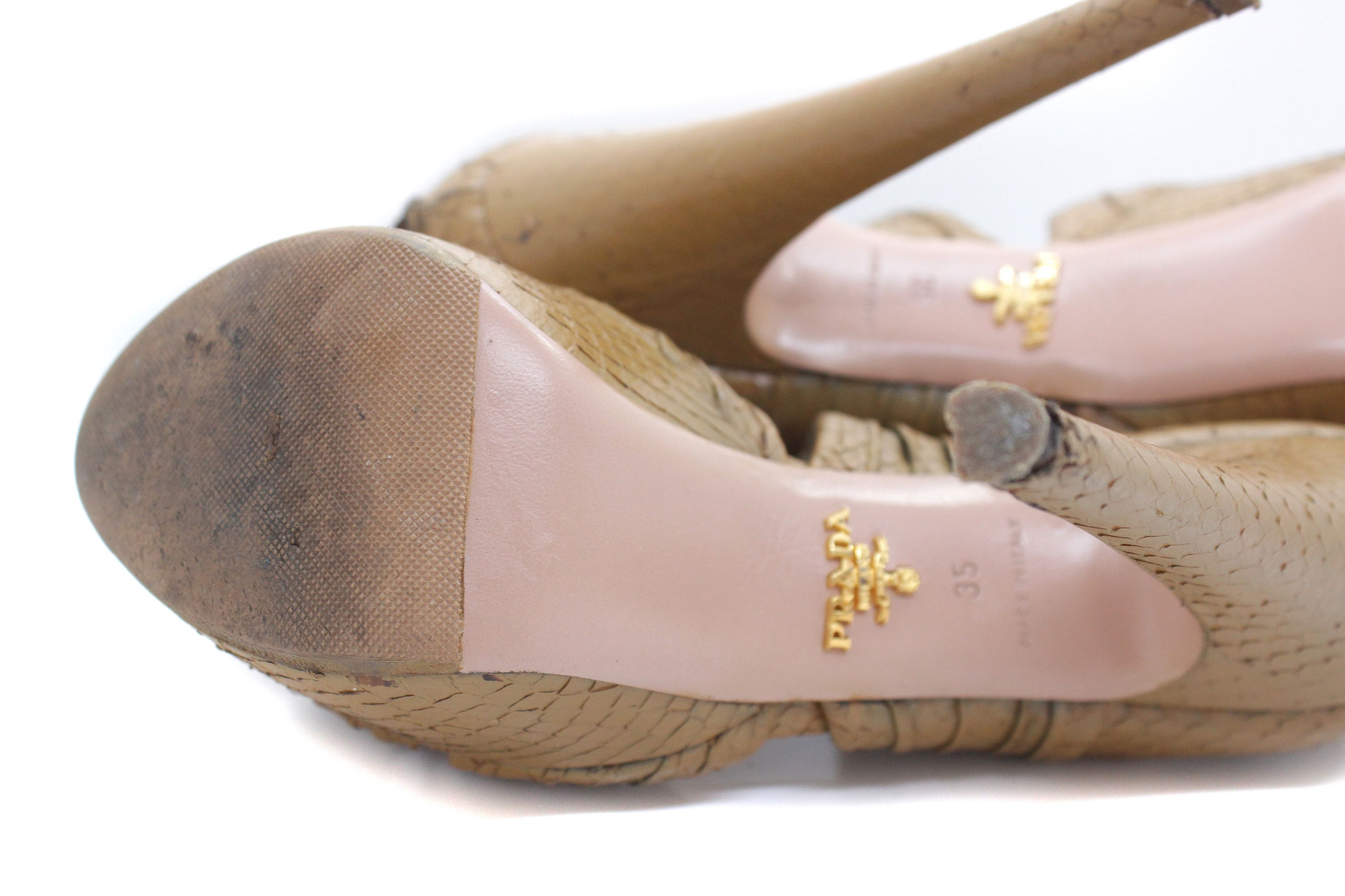 Prada Leather Heels Vintage Size US 5 / IT 35 - 7 Thumbnail