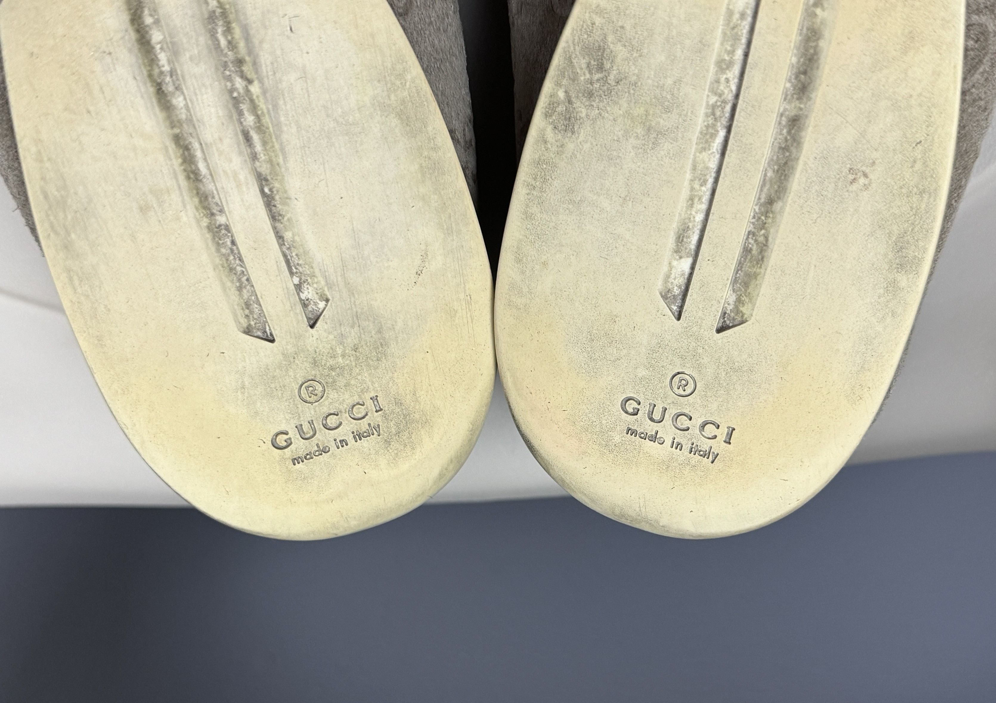 Gucci Gucci Suede GG Monogram Loafers Flats Olive Gray Size 8 Size US 9 / EU 42 - 9 Thumbnail