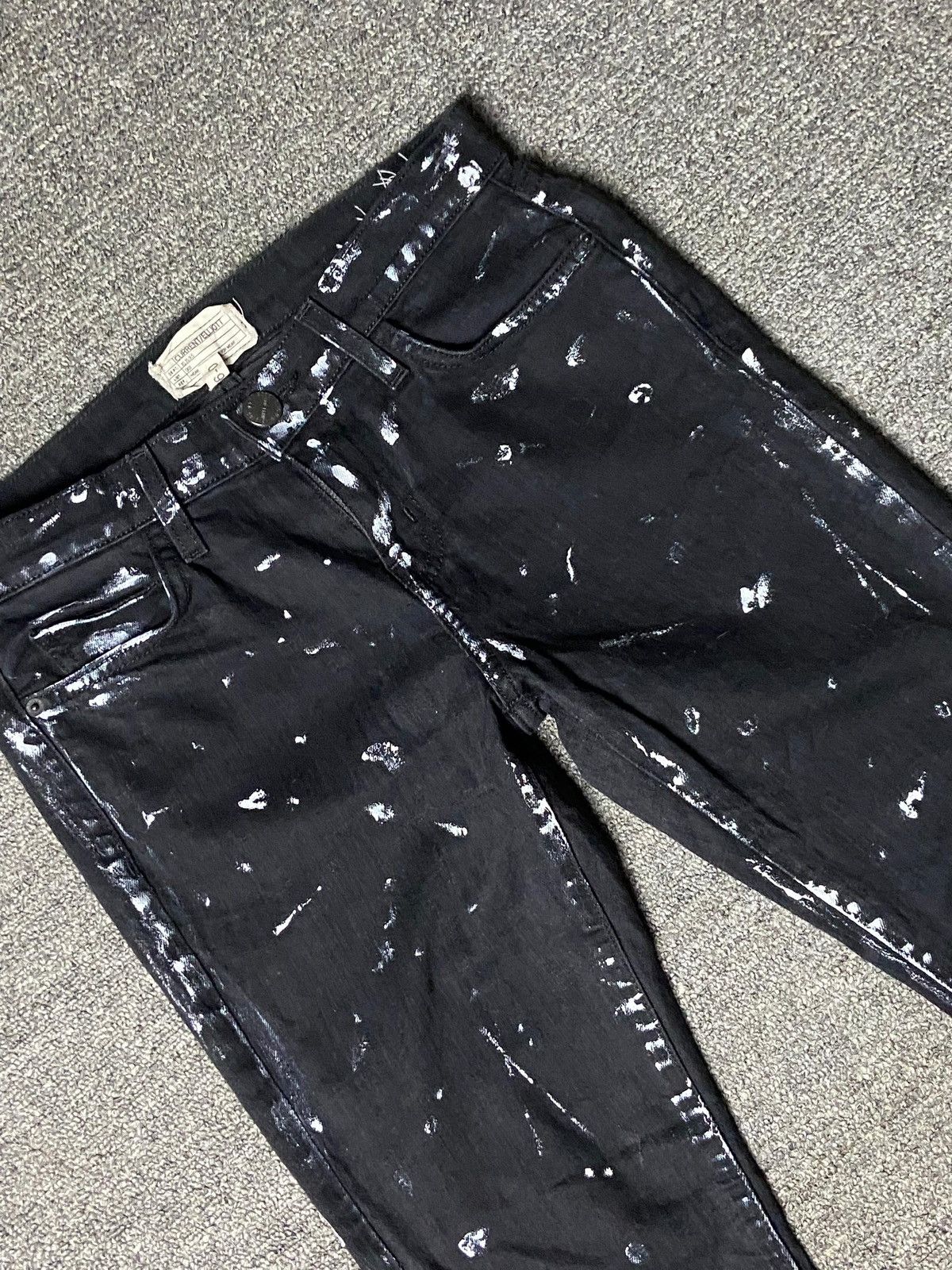 Current/Elliot Vintage Current/Elliot Stilleto Trucker Paint Jeans (140) Size US 29 - 13 Thumbnail