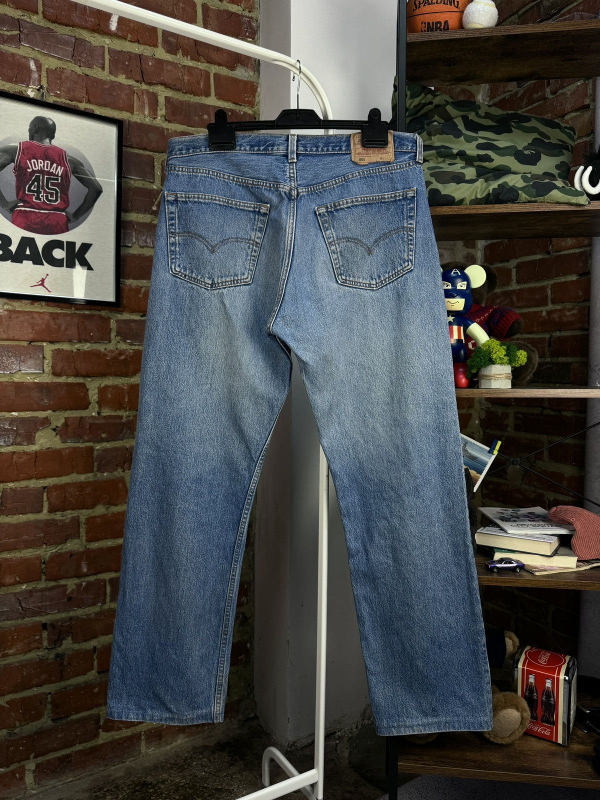 image of Levis 501 Blue Regular Jeans Made In Usa W38 L36(30), Men's