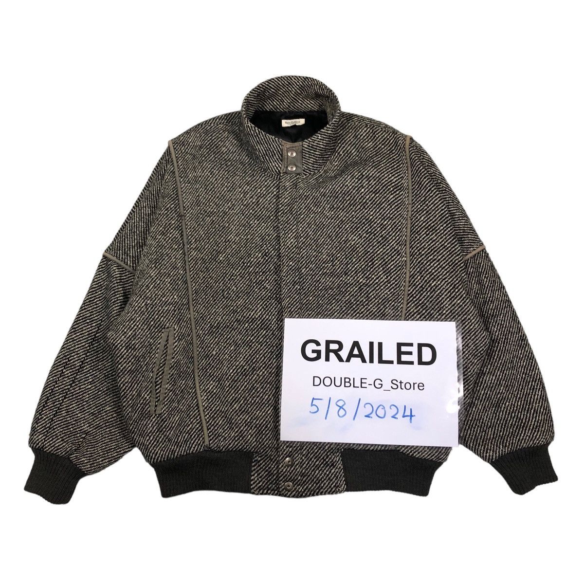 Japanese Brand 📌VINTAGE BOMBER JACKET WOOL HERRINGBONE TOM COLLINS Size US L / EU 52-54 / 3 - 2 Thumbnail