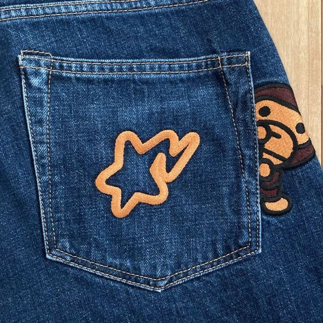 Bape Milo BAPE STA Embroidered Denim Pants a bathing ape ★size S Size US 30 / EU 46 - 5 Thumbnail