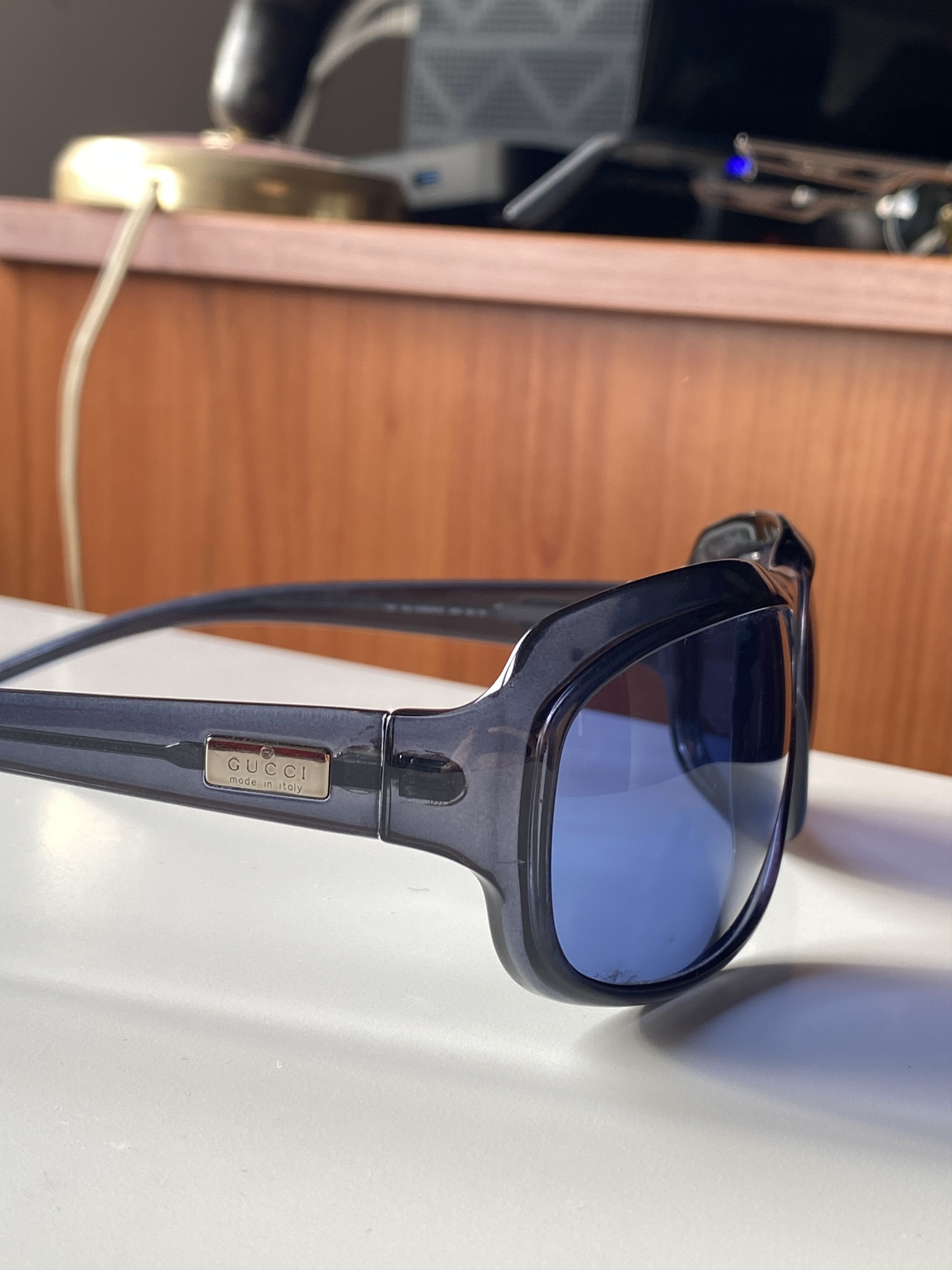 Gucci Vintage Gucci Blue Sunglasses Size ONE SIZE - 5 Thumbnail