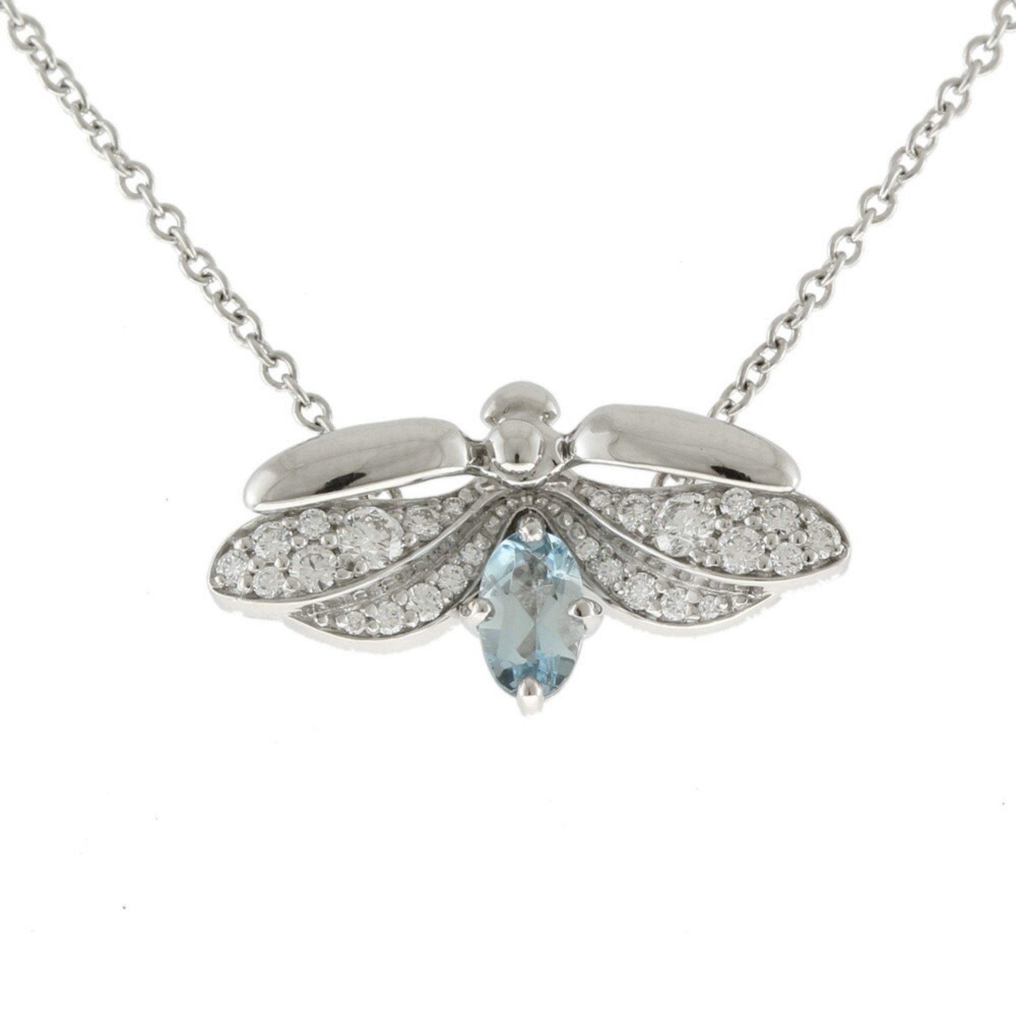 image of Tiffany Co Tiffany Paper Flower Firefly Blue Topaz Necklace Pt950 Platinum Women's Tiffany&co in Si