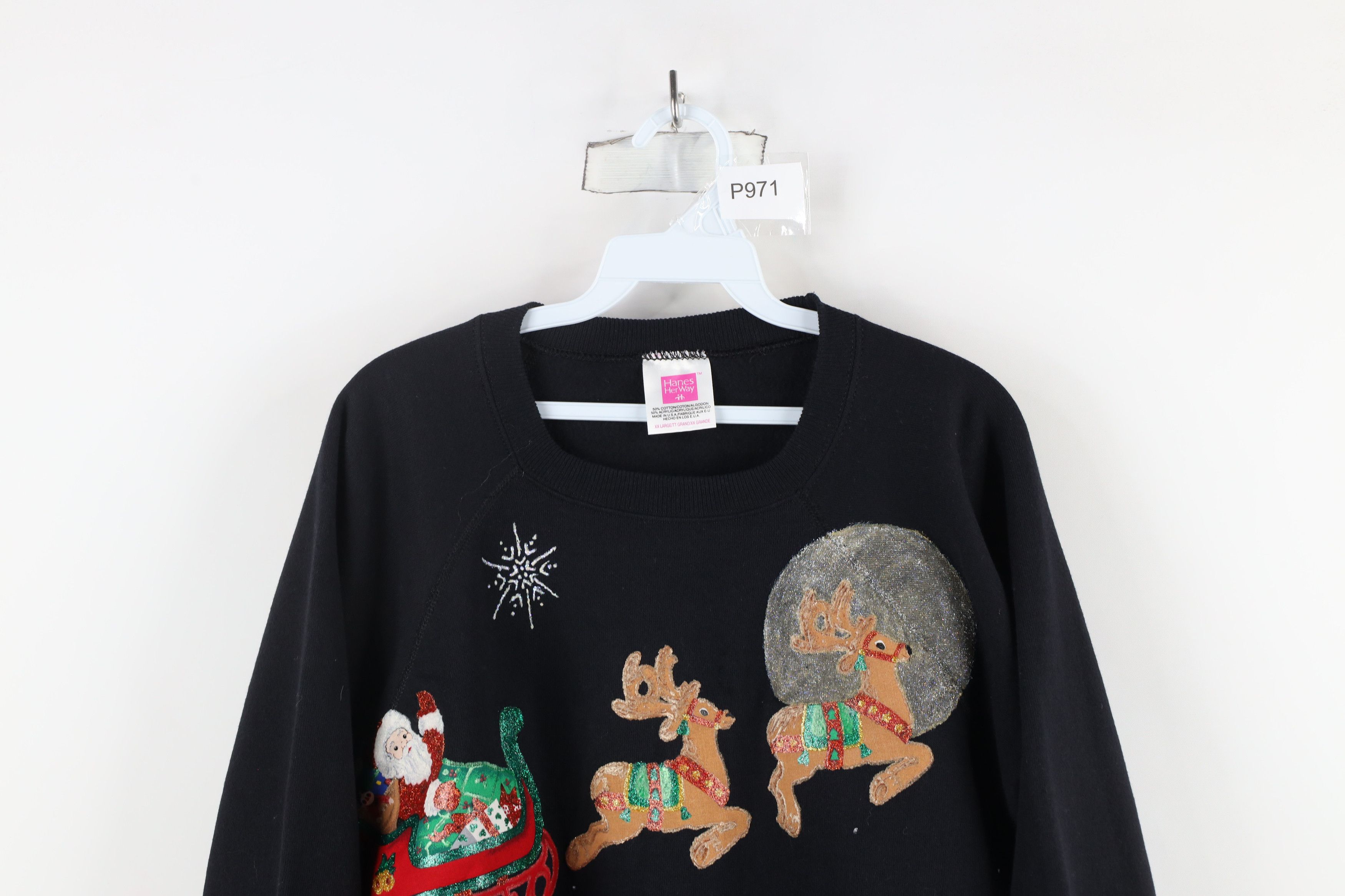 Vintage Vintage 90s Streetwear Puffy Paint Crewneck Sweatshirt USA Size XXL / US 16-18 / IT 52-54 - 2 Thumbnail
