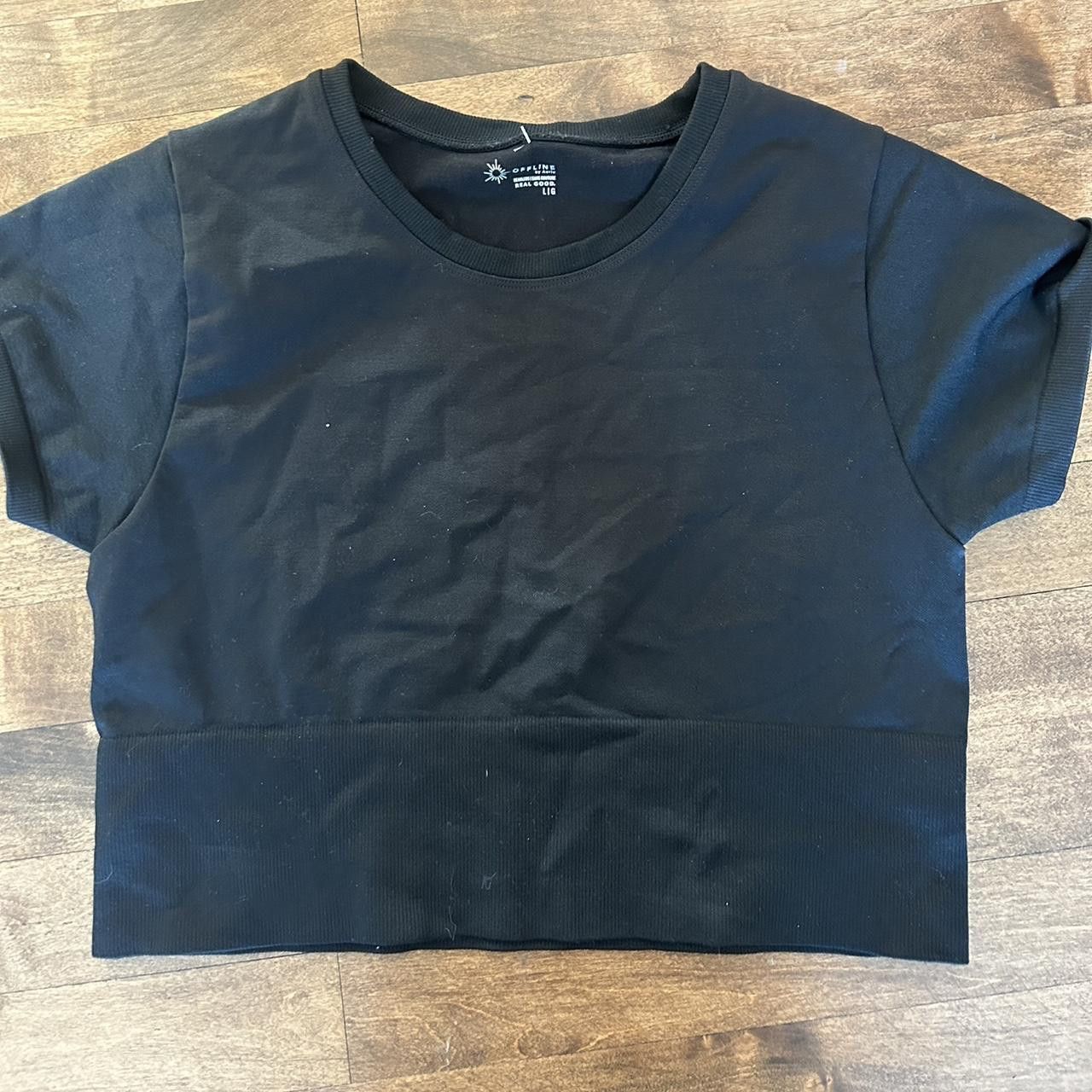 Other OFFLINE by Aerie Cropped Athletic Top Black L Size L / US 10 / IT 46 - 1 Thumbnail