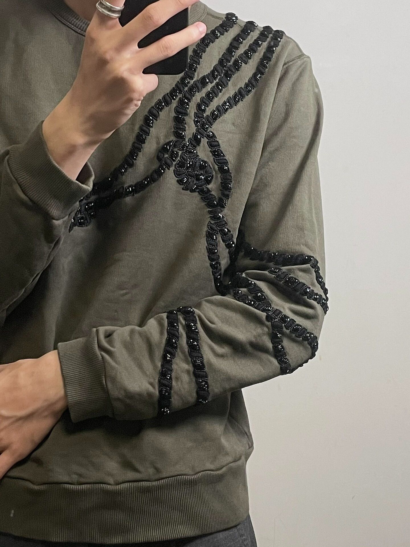 Dries Van Noten Dries Van Noten Beaded Embroidery Sweatshirt Size M / US 6-8 / IT 42-44 - 1 Thumbnail