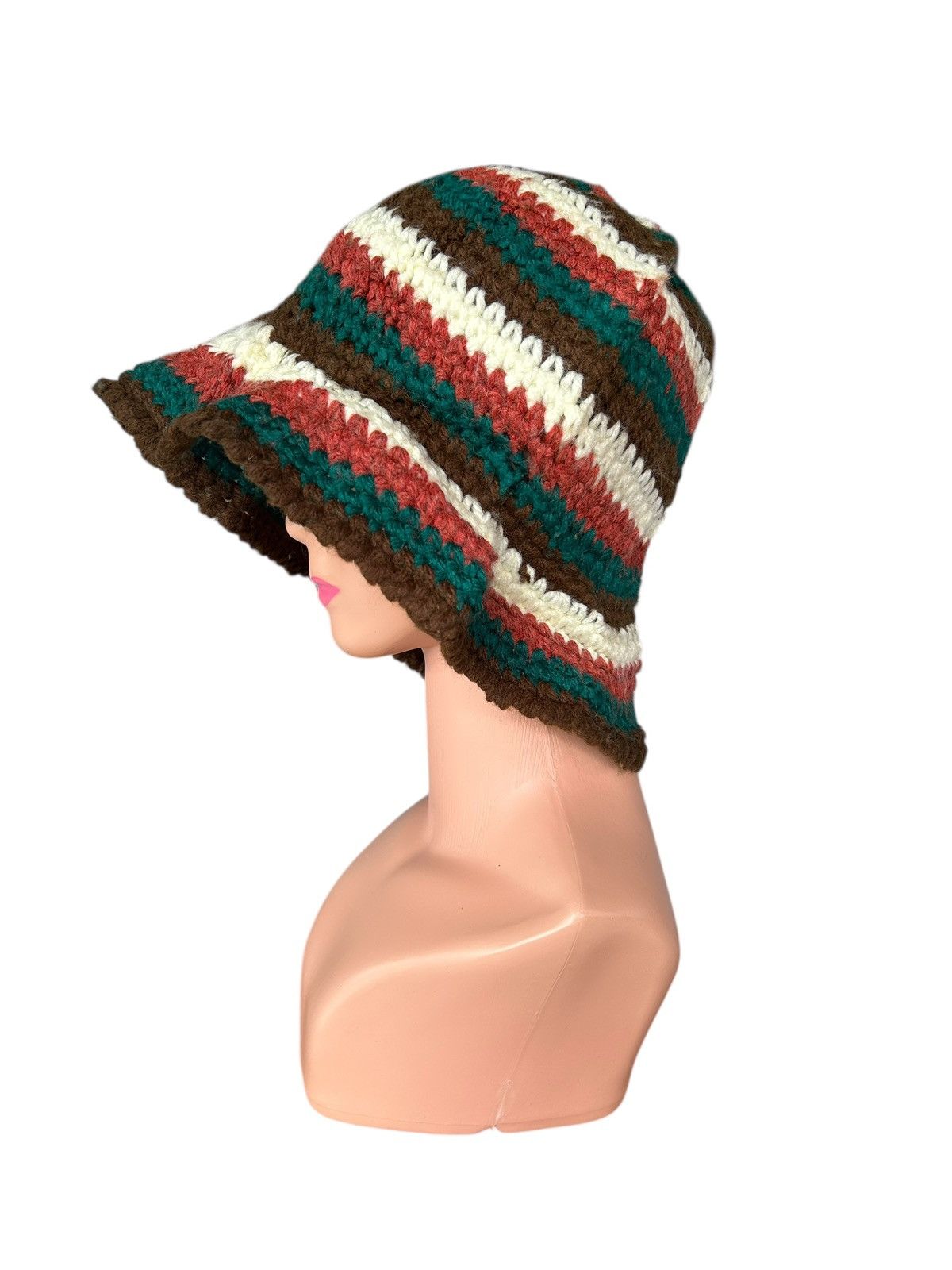 Japanese Brand × Kapital × Vintage Crochet Knitted Handmade big Bucket Hats Size ONE SIZE - 2 Thumbnail