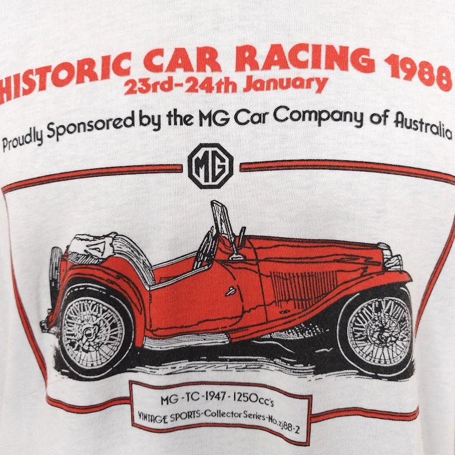Vintage Vintage MG TC Roadster Racing T Shirt Mens Size Small White Size US S / EU 44-46 / 1 - 2 Thumbnail