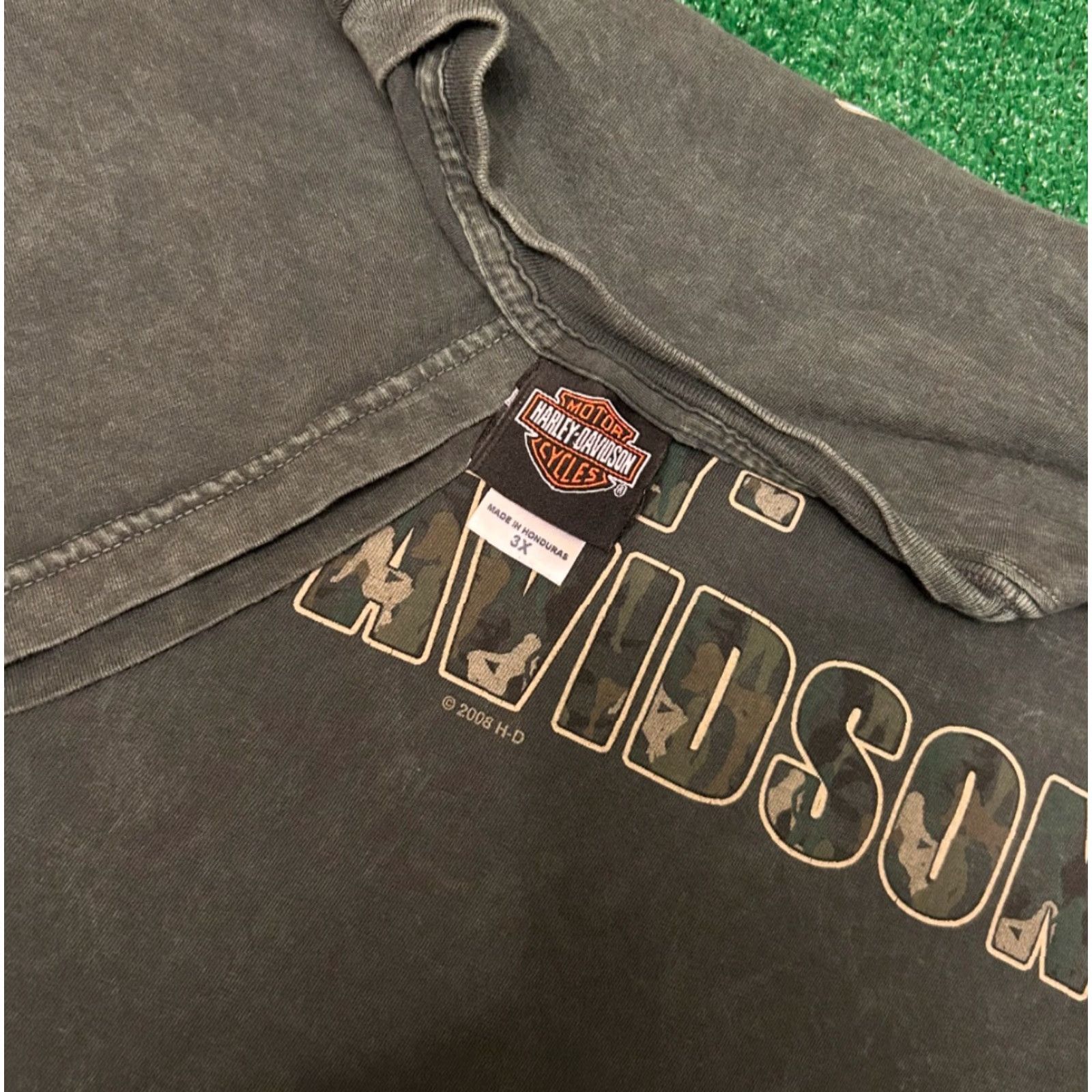 Harley Davidson VINTAGE Harley-Davidson T-Shirt Men 3XL Gray Y2K Biker Motorcycle Logo Detroit Michigan 2008 Size US XXL / EU 58 / 5 - 3 Thumbnail