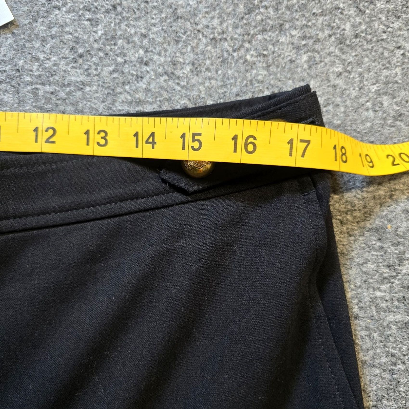 Loft LOFT Pants Womens Size 12 Black Wide-Leg Gold Buttons Nautical Capsule Career Dress Pants Regular Women Size 34" / US 12 / IT 48 - 6 Thumbnail