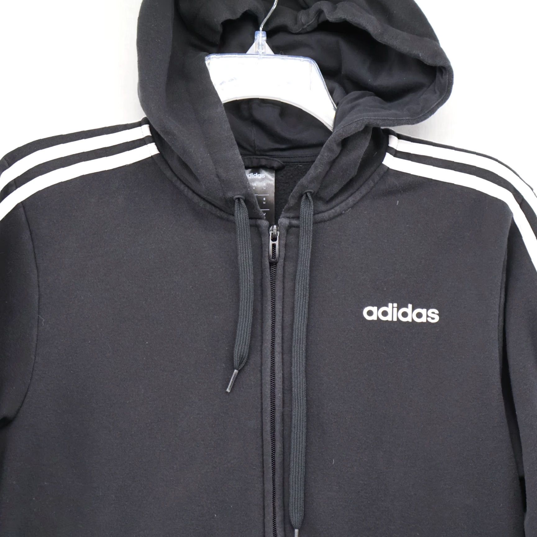 Adidas Adidas Jacket Black 3 Stripe Woven Windbreaker Full Zip Hoodie Men's Medium Size US M / EU 48-50 / 2 - 2 Thumbnail