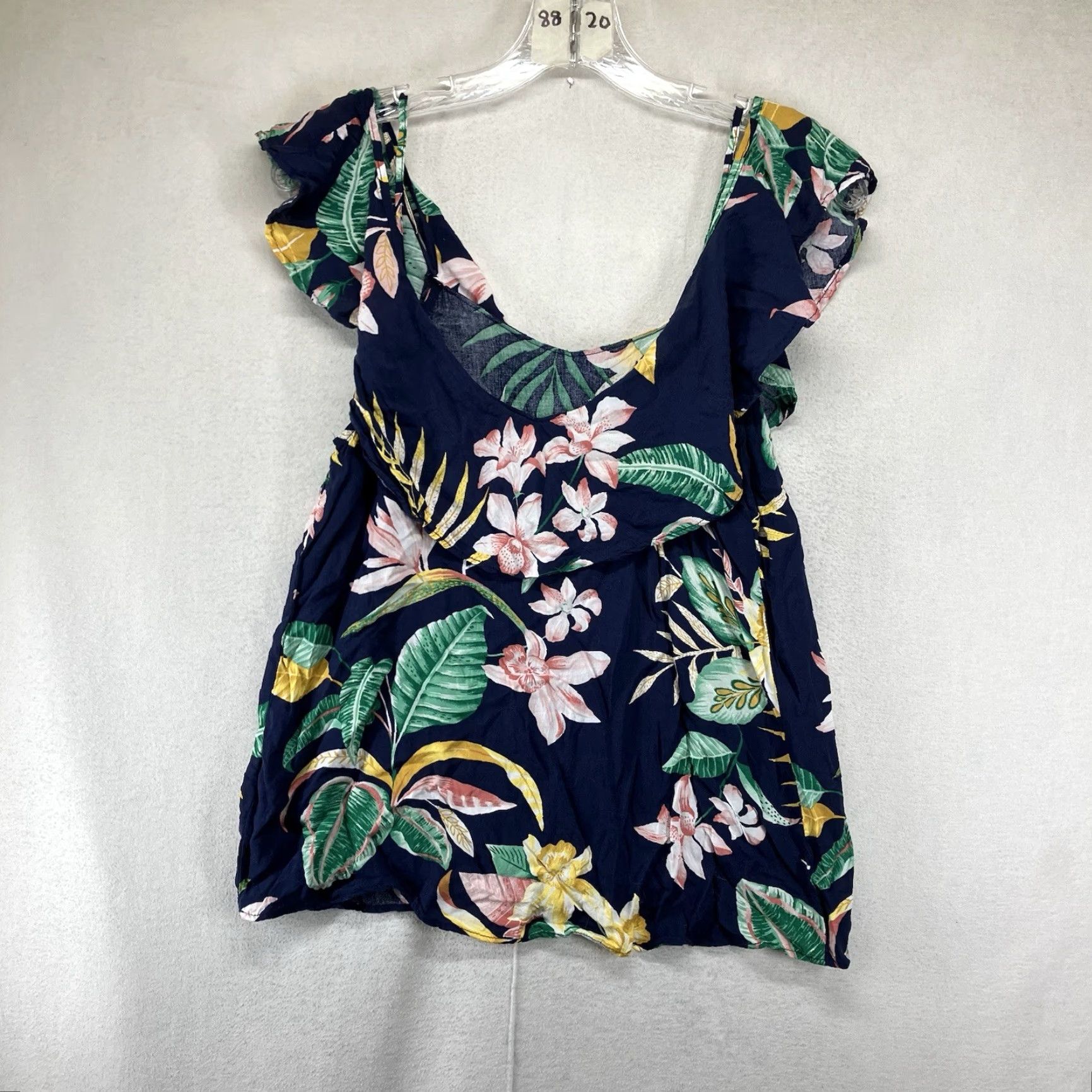 Old Navy Old Navy Women's Blouse XS Floral Hawaiian Summer Casual Flutter Sleeve Rayon 90s Multicolor Size XS / US 0-2 / IT 36-38 - 2 Thumbnail