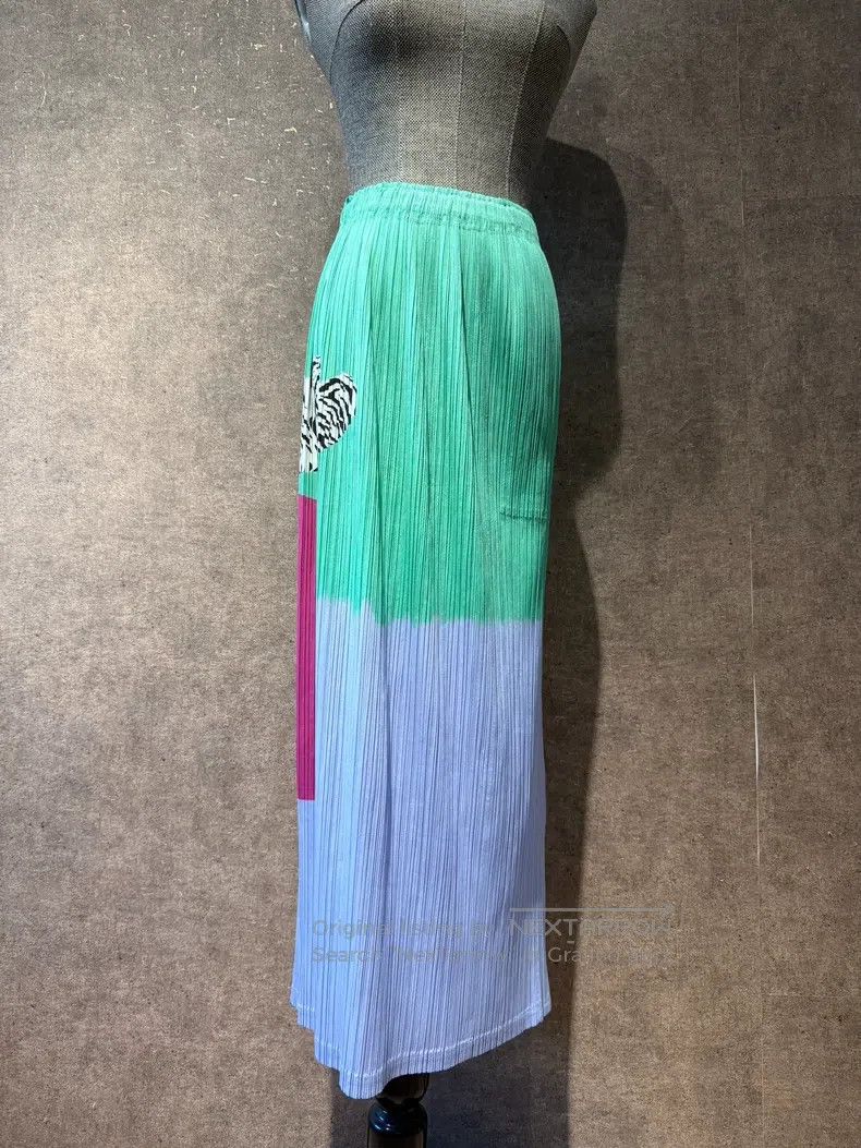 Issey Miyake Issey Miyake size:3 Color Block Zebra Midi Skirt Size 23" - 3 Thumbnail