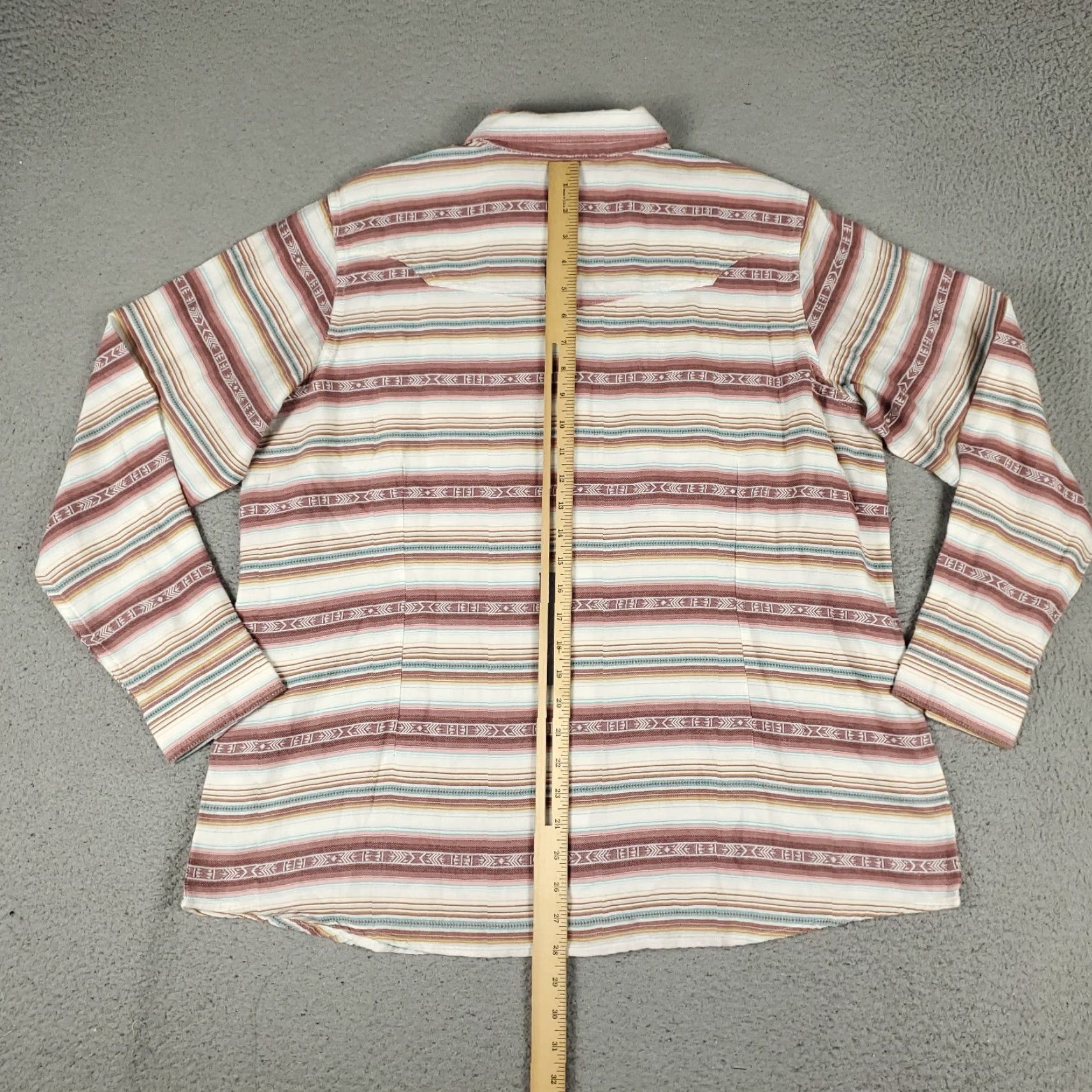 Ariat VINTAGE Ariat Womens Shirt 2XL Long Sleeve Red Striped Western Snap Button-Up Casual Fall Winter Womens Size XXL / US 16-18 / IT 52-54 - 5 Thumbnail