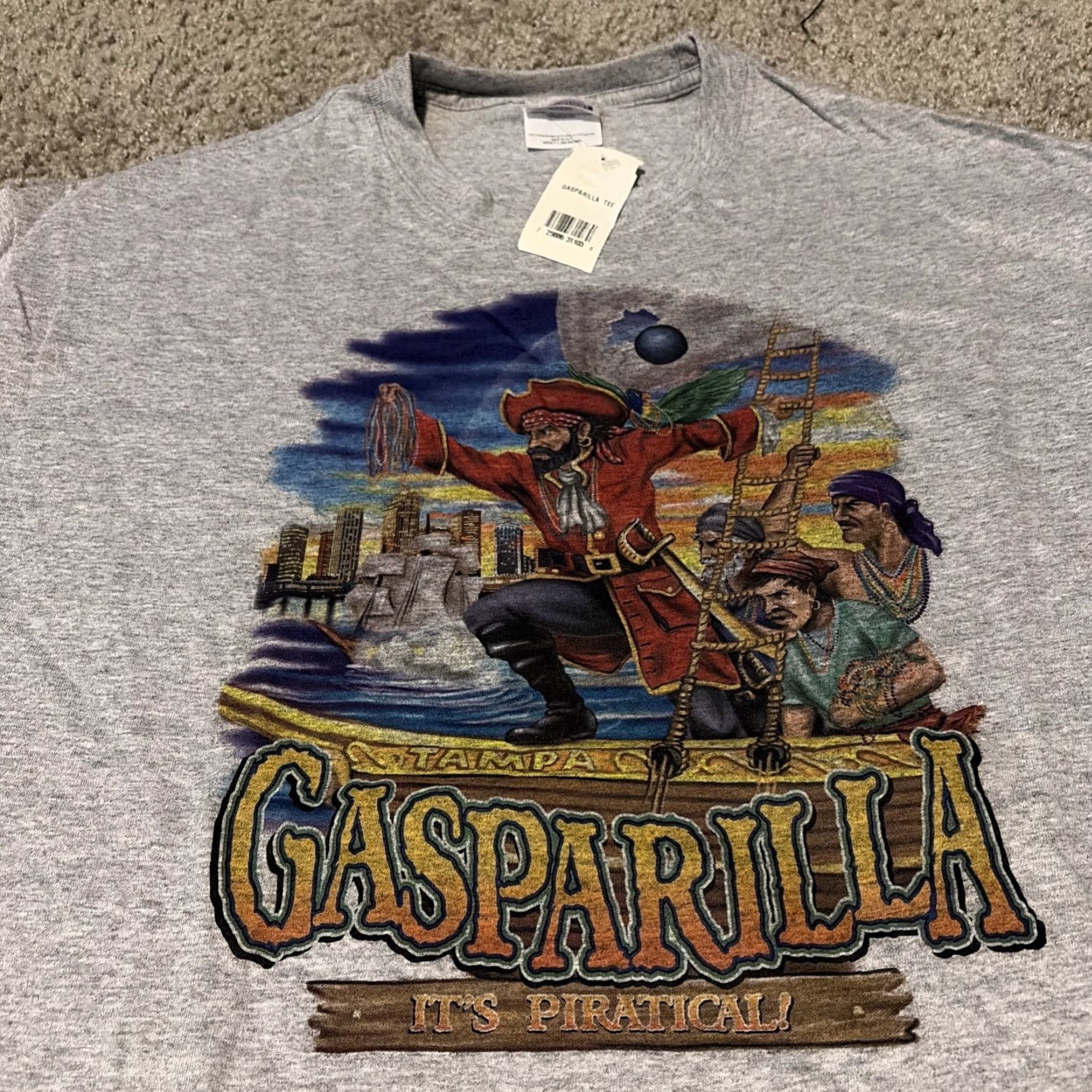 Hanes VINTAGE Gasparilla Pirate Festival Tampa Florida New With Tags T-Shirt Large Y2K Size US L / EU 52-54 / 3 - 3 Thumbnail