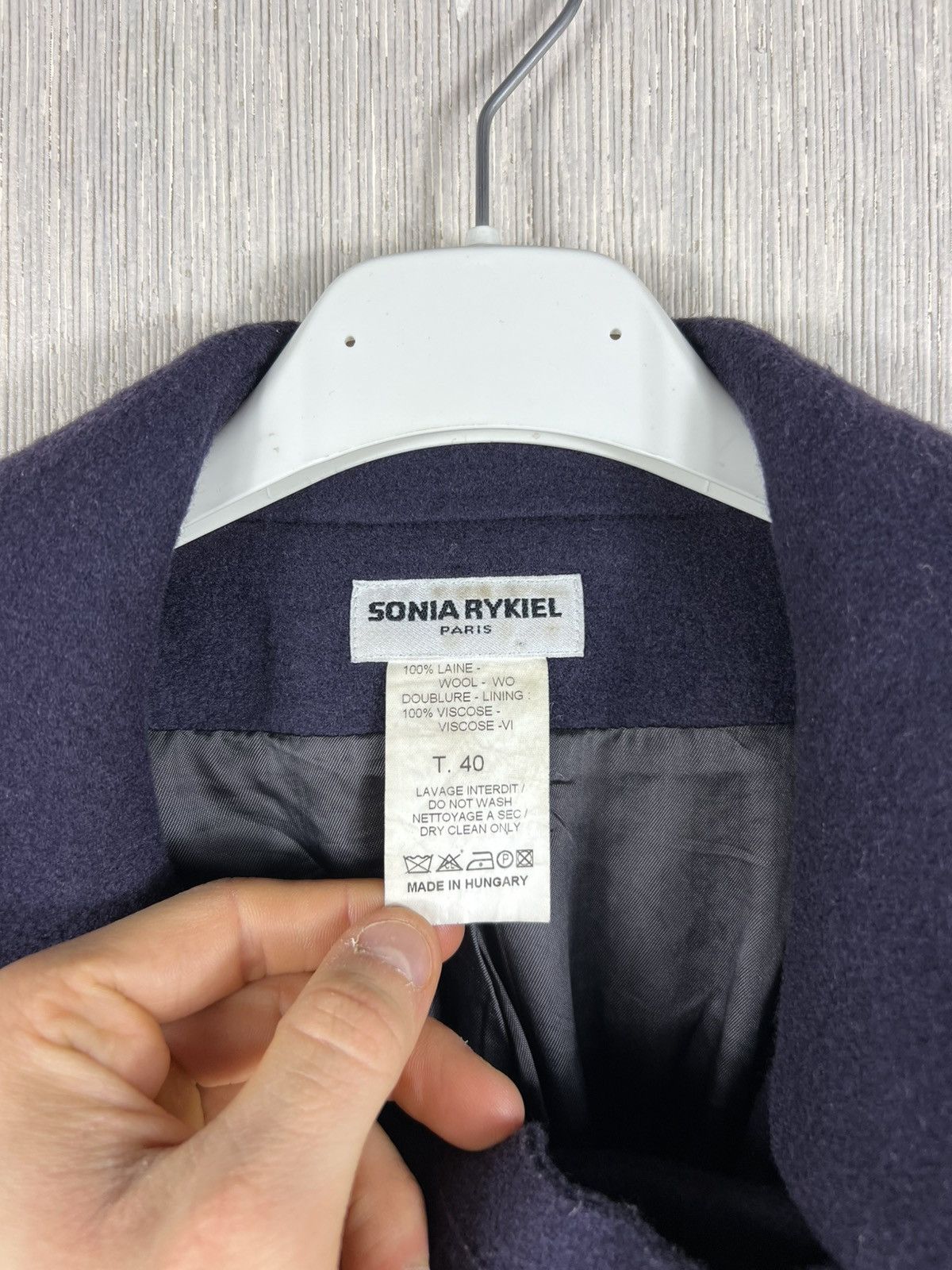Sonia Rykiel Sonia Rykiel Paris wool double breasted navy coat casual Size M / US 6-8 / IT 42-44 - 17 Thumbnail