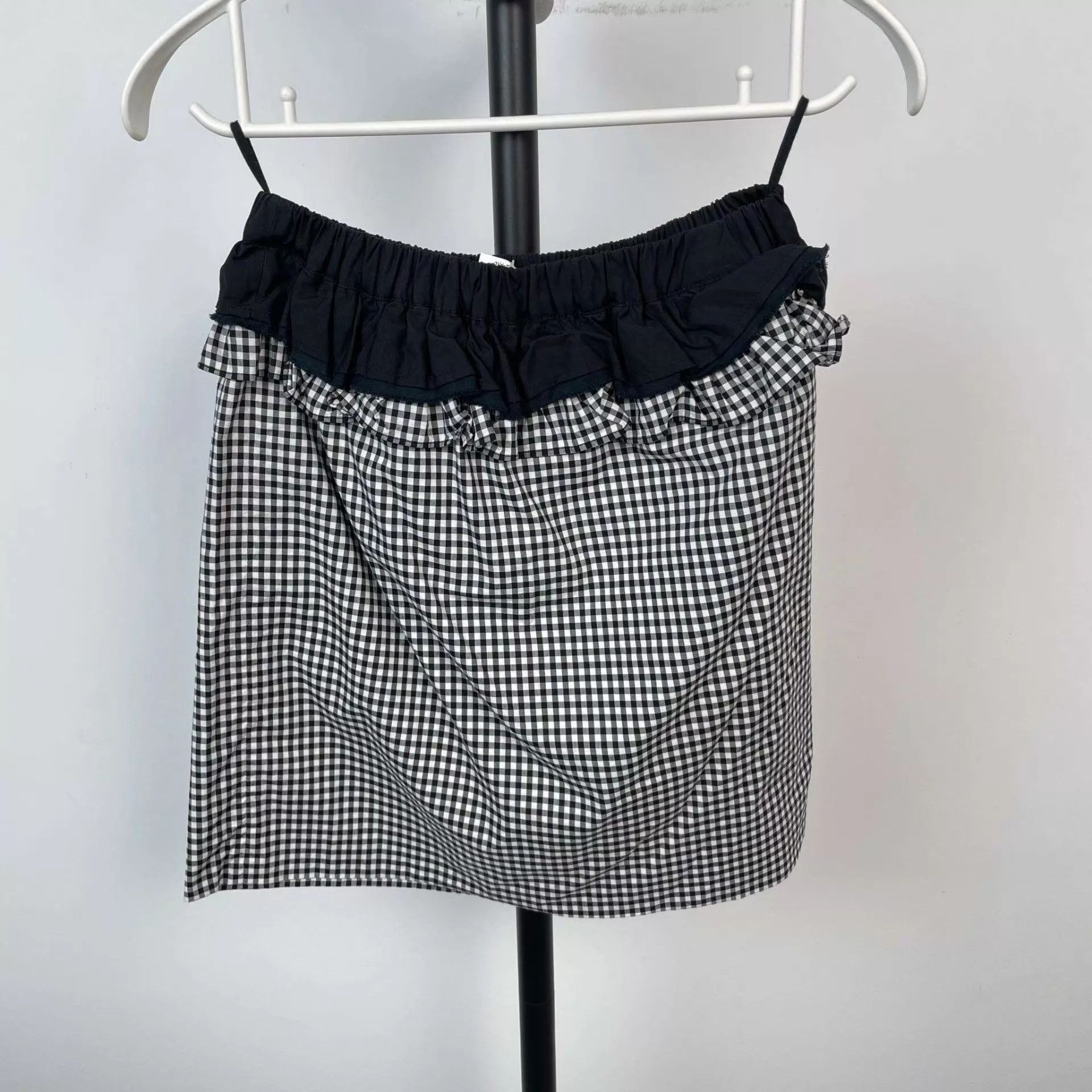 Miu Miu MIU MIU Cotton Houndstooth Skirt 165 Black & White Size 26" / US 2 / IT 38 - 2 Thumbnail