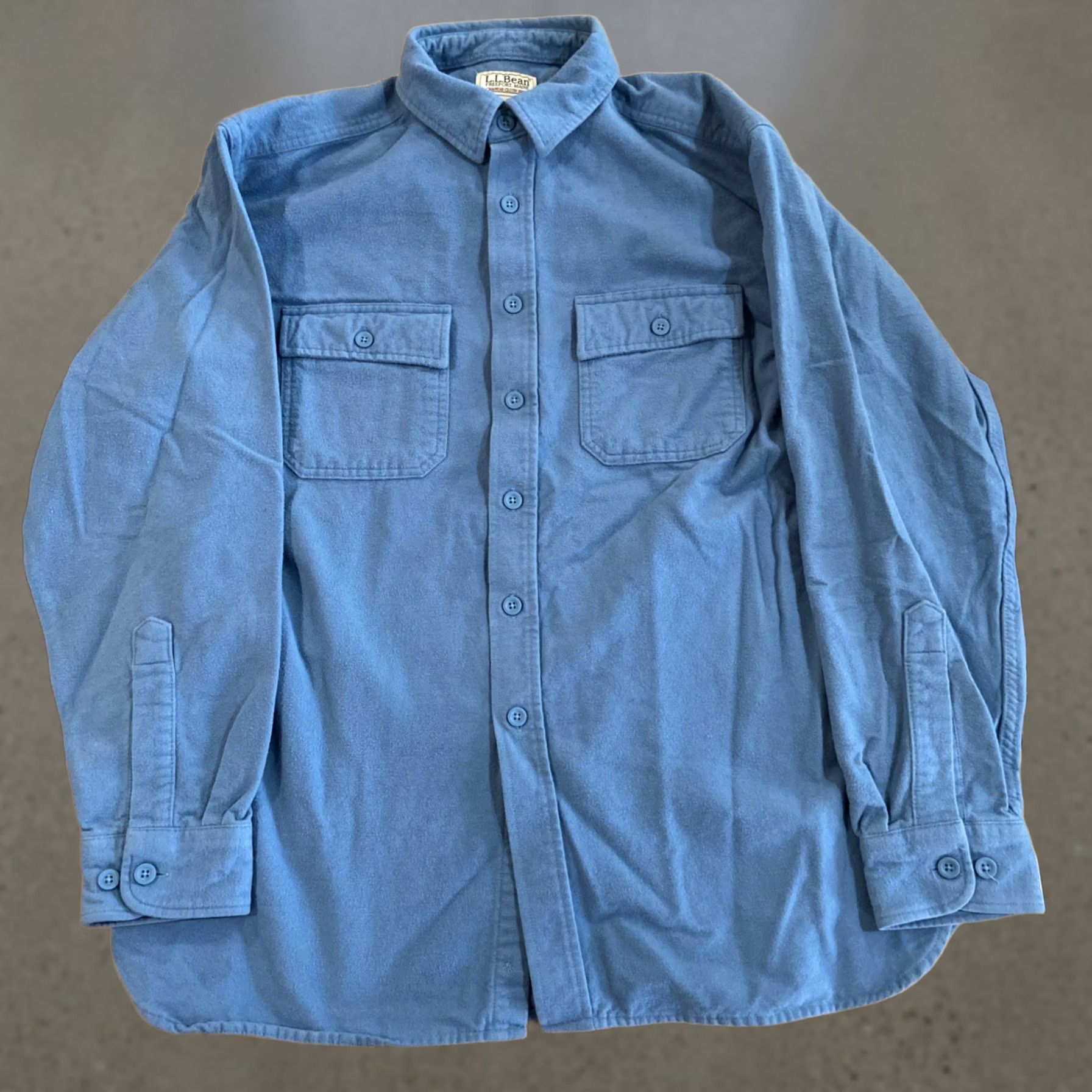 Vintage LL Bean Chamois Cloth Shirt Mens L Button-Up Blue Cotton Long Sleeve Size US L / EU 52-54 / 3 - 1 Thumbnail