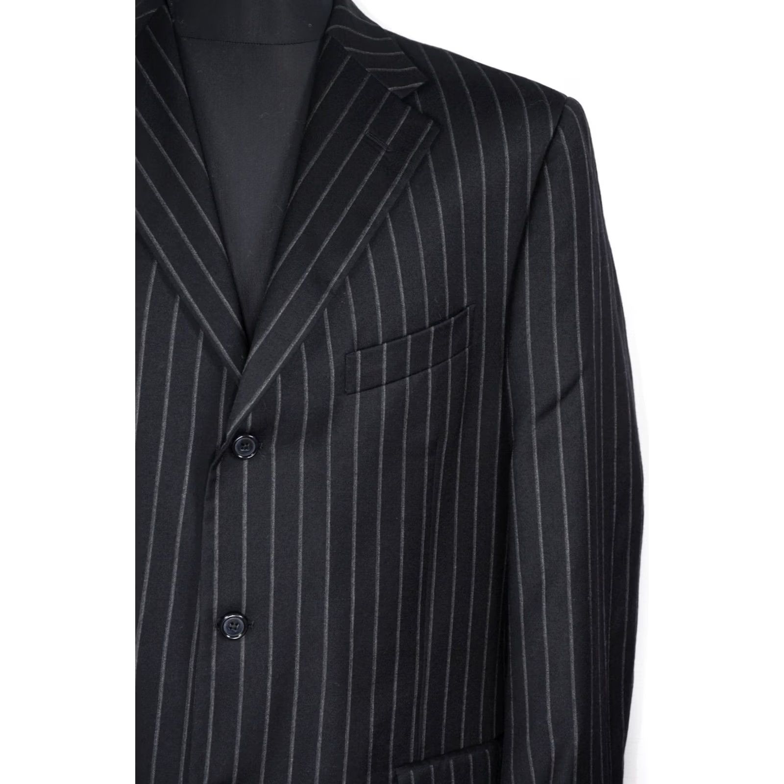 Corneliani Corneliani Blazer Wool Striped Men's 54 Black CC Collection 54 Wool Blazer Men Size 54R - 6 Thumbnail