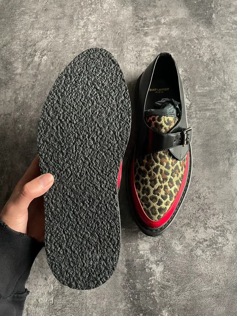 Saint Laurent Paris Saint Laurent Paris Silk Leopard Print Patchwork Wedge Sho Size US 7 / EU 40 - 6 Thumbnail