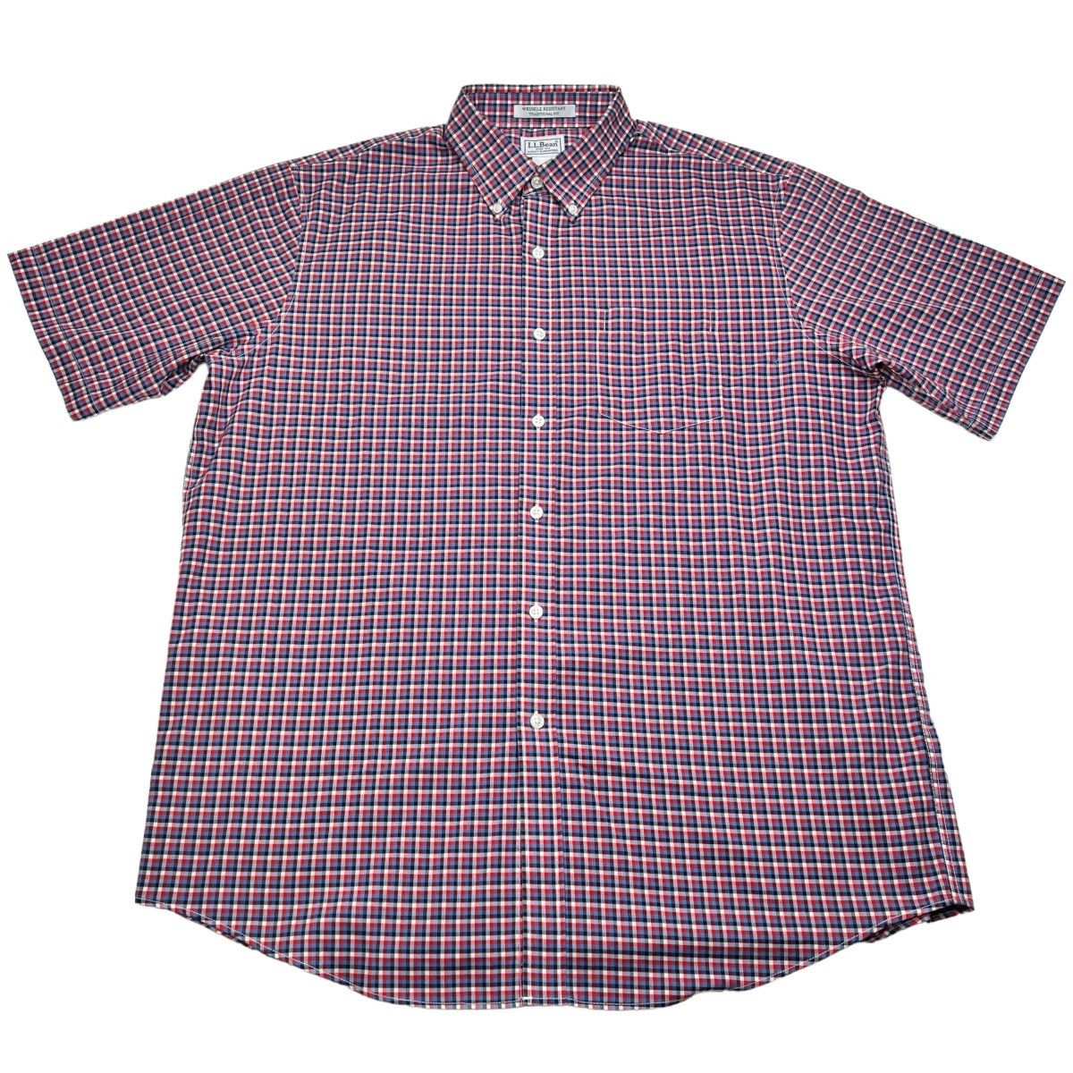 L.L. Bean LL Bean Large Short Sleeve Shirt Red/ Blue Check Plaid Size US L / EU 52-54 / 3 - 1 Thumbnail