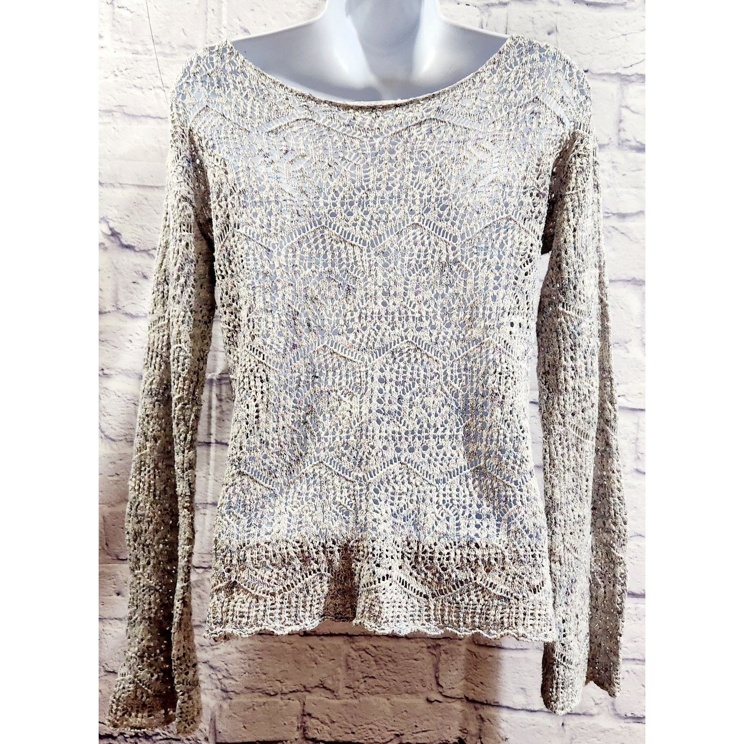 Other Maurices Gray Open Knit Long Sleeves Sweater Top XS Size XS / US 0-2 / IT 36-38 - 4 Thumbnail