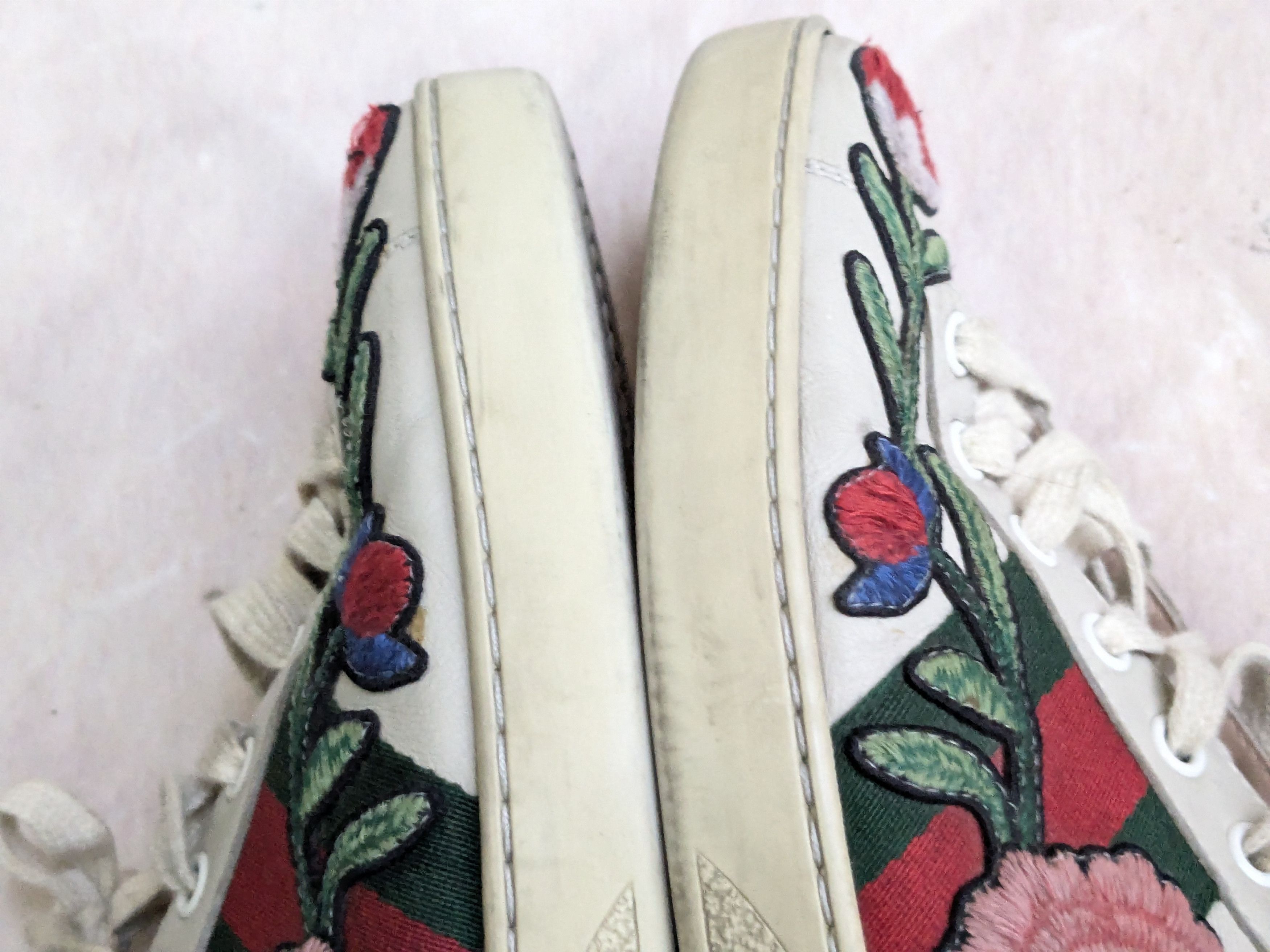 Gucci Gucci Ace Floral 8.5 Low Tops Leather Flower Size US 8.5 / EU 41-42 - 9 Thumbnail