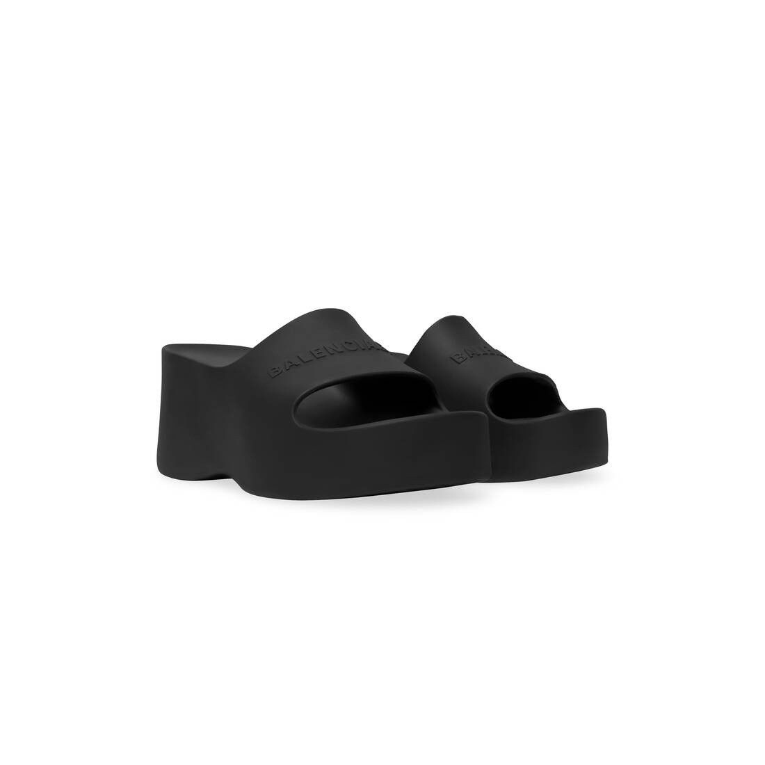 Balenciaga o1w1db10625 Chunky Wedge Sandals in Black Size US 9 / IT 39 - 2 Thumbnail