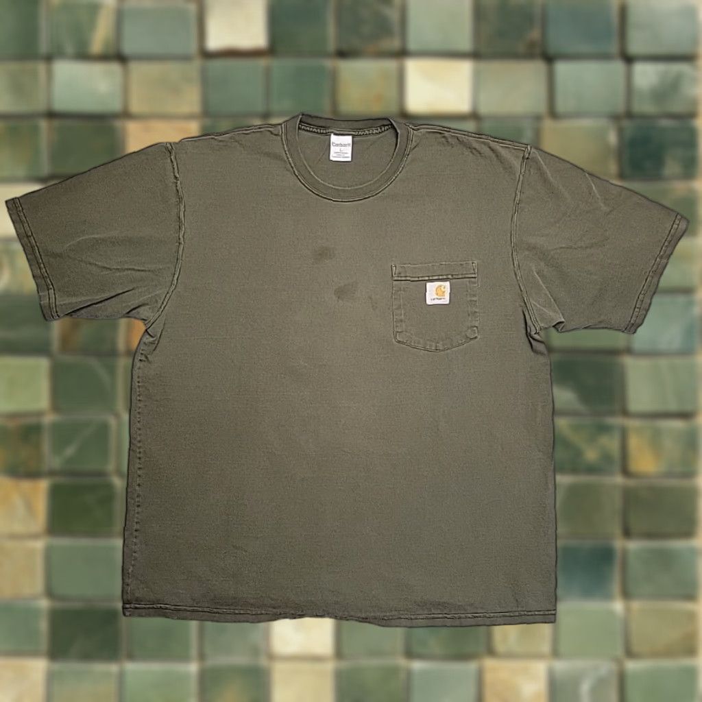 Carhartt Carhartt Shirt Mens Large Green Short Sleeve 100% Cotton Work Pocket TEE Size US L / EU 52-54 / 3 - 1 Thumbnail