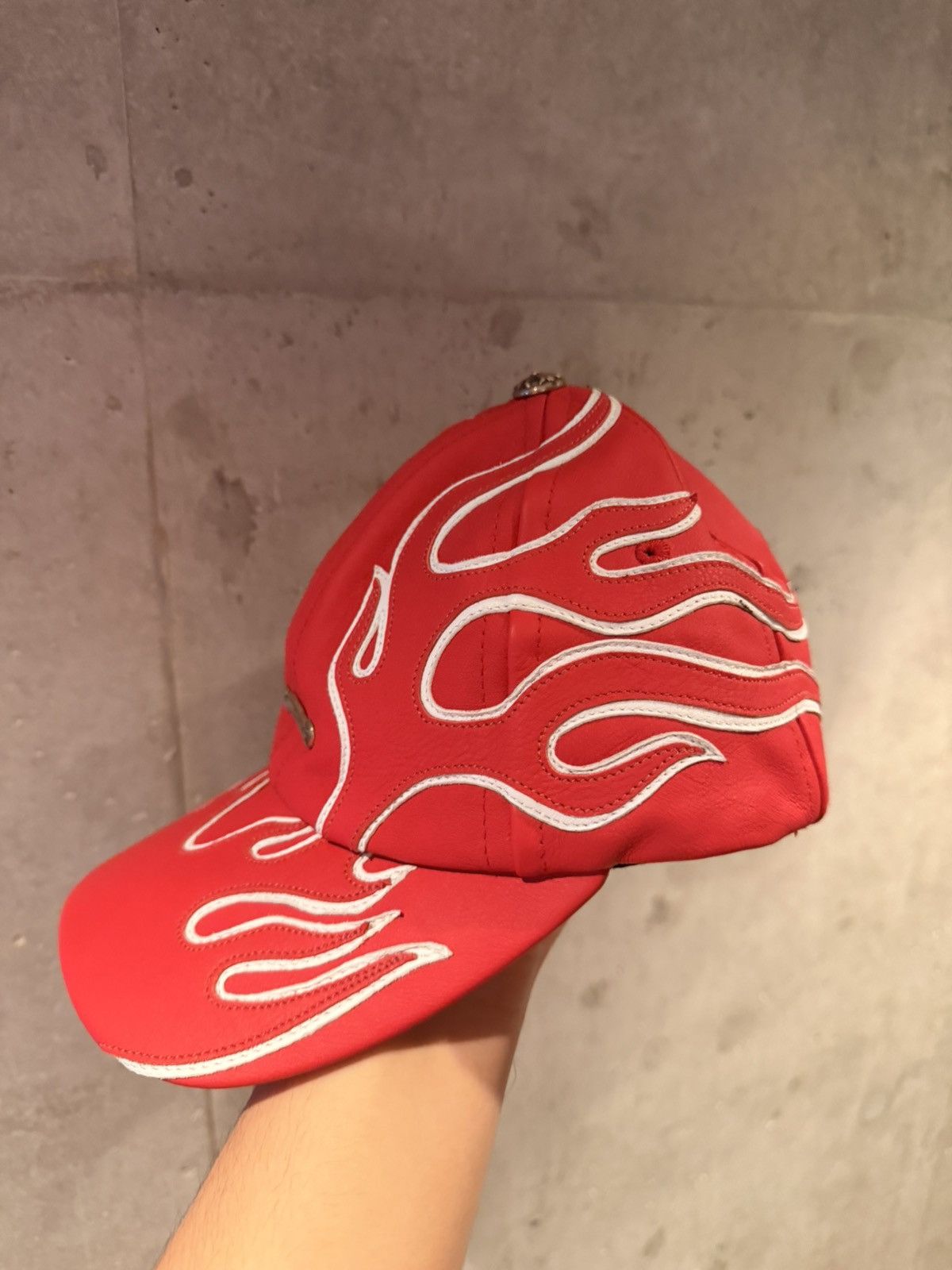 Chrome Hearts Chrome Heart Leather Flame 6 Panel Gunslinger Hat Size ONE SIZE - 3 Thumbnail