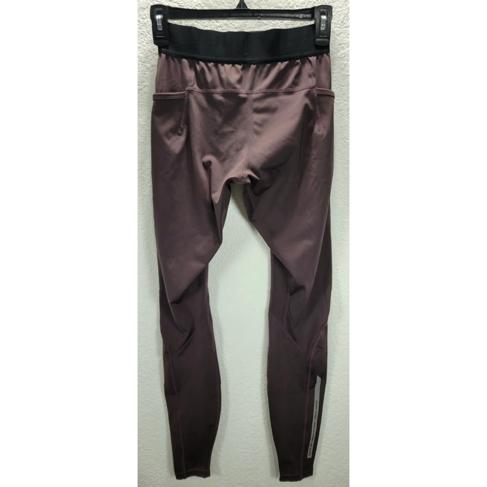 Vintage ALPHALETE Leggings Brown Logo Elastic Waist Side Pockets Size S Womens Ankle 28.5in Inseam Size 28" / US 6 / IT 42 - 3 Thumbnail