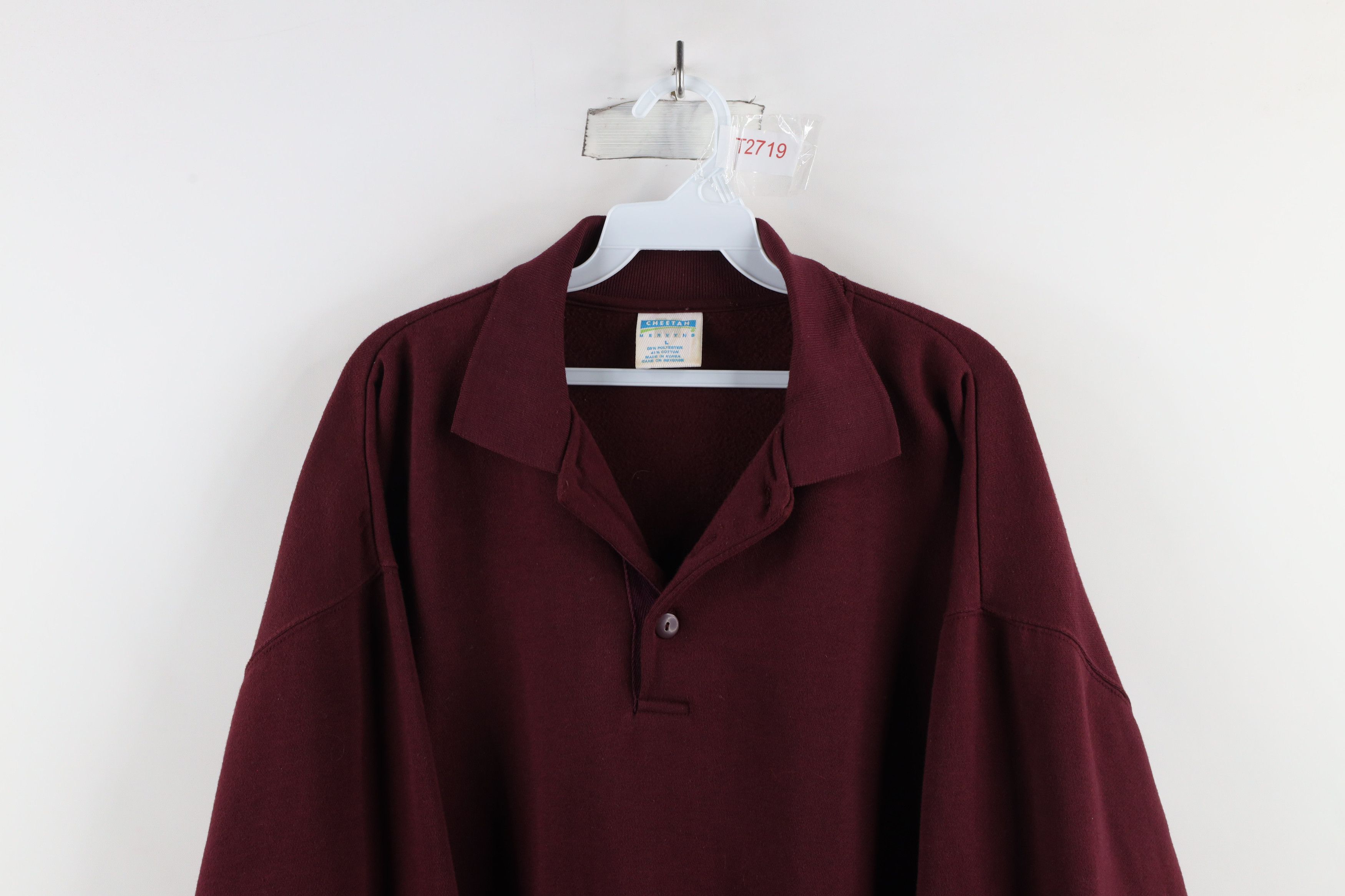 Vintage Vintage 90s Streetwear Striped Collared Henley Sweatshirt Size US L / EU 52-54 / 3 - 2 Thumbnail