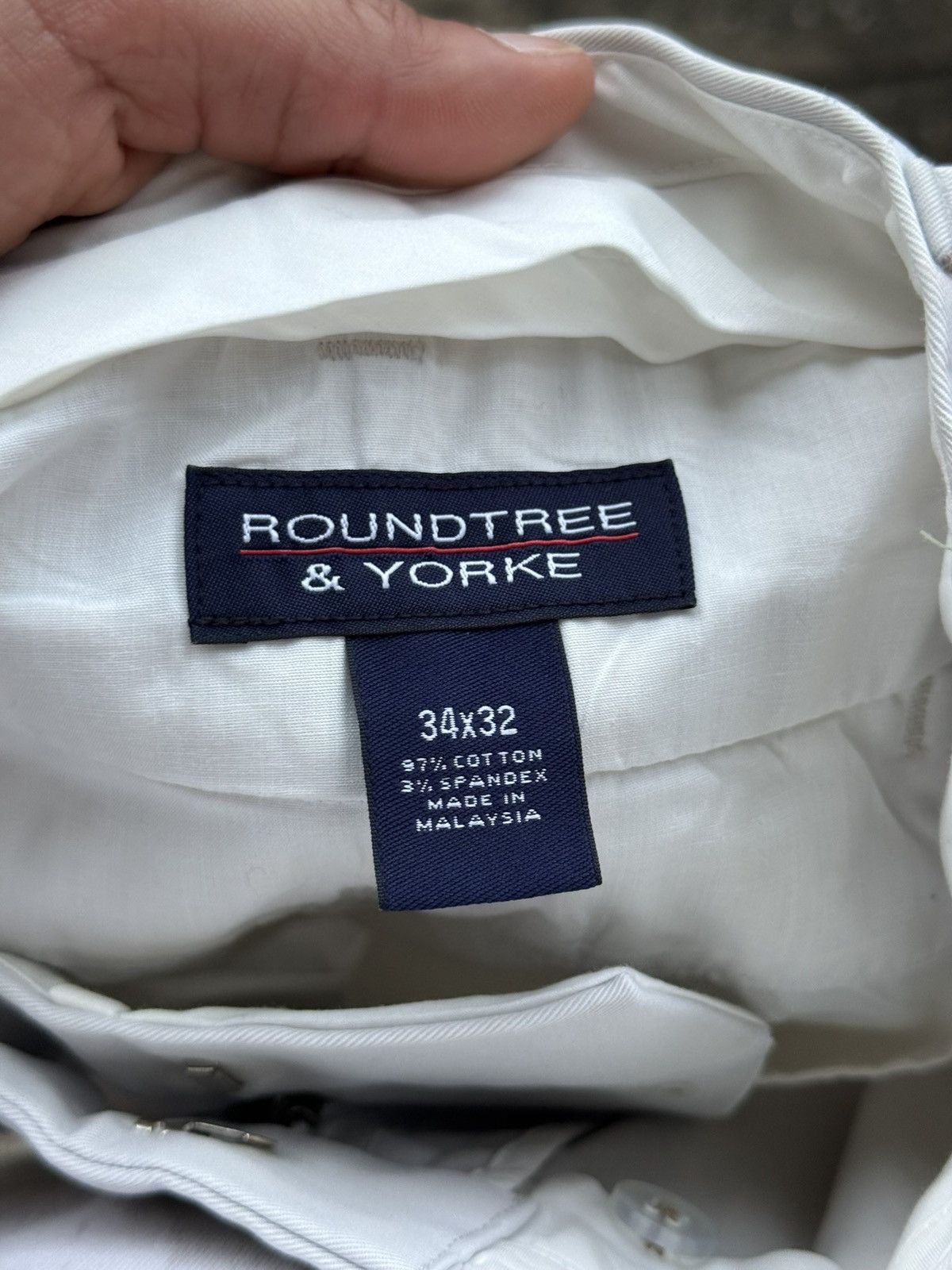 Roundtree & Yorke White Casual Straight Fit Chinos Size US 34 / EU 50 - 4 Thumbnail