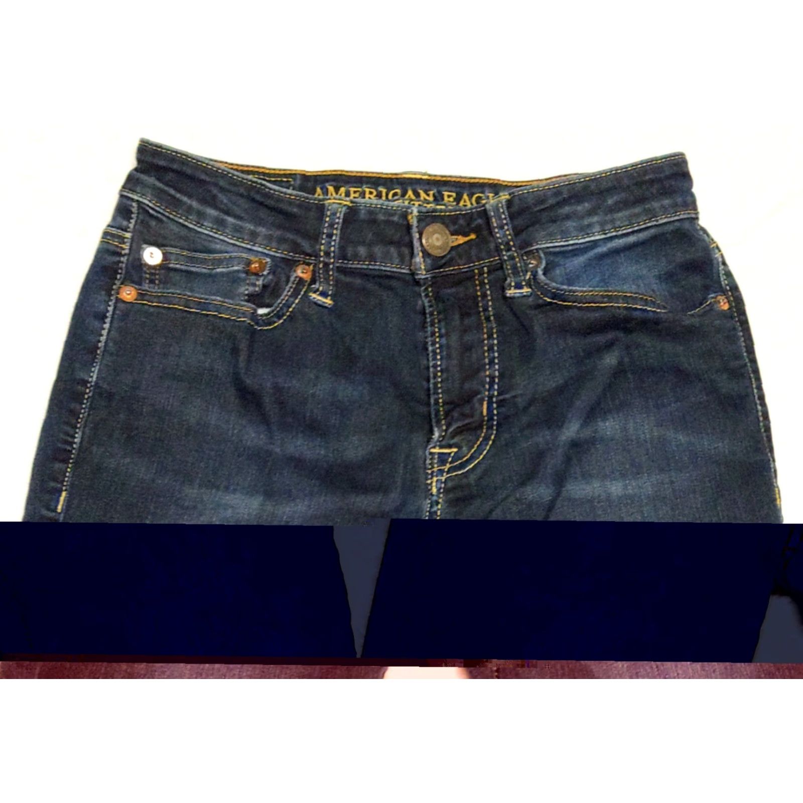 American Eagle Outfitters American Eagle Outfitters Extreme Flex 4 Slim Straight Jeans Mens 26x28 Blue Denim 5-Pocket Distressed Stretch Slim N/A USA 90s Grunge Mens Size US 26 / EU 42 - 4 Thumbnail