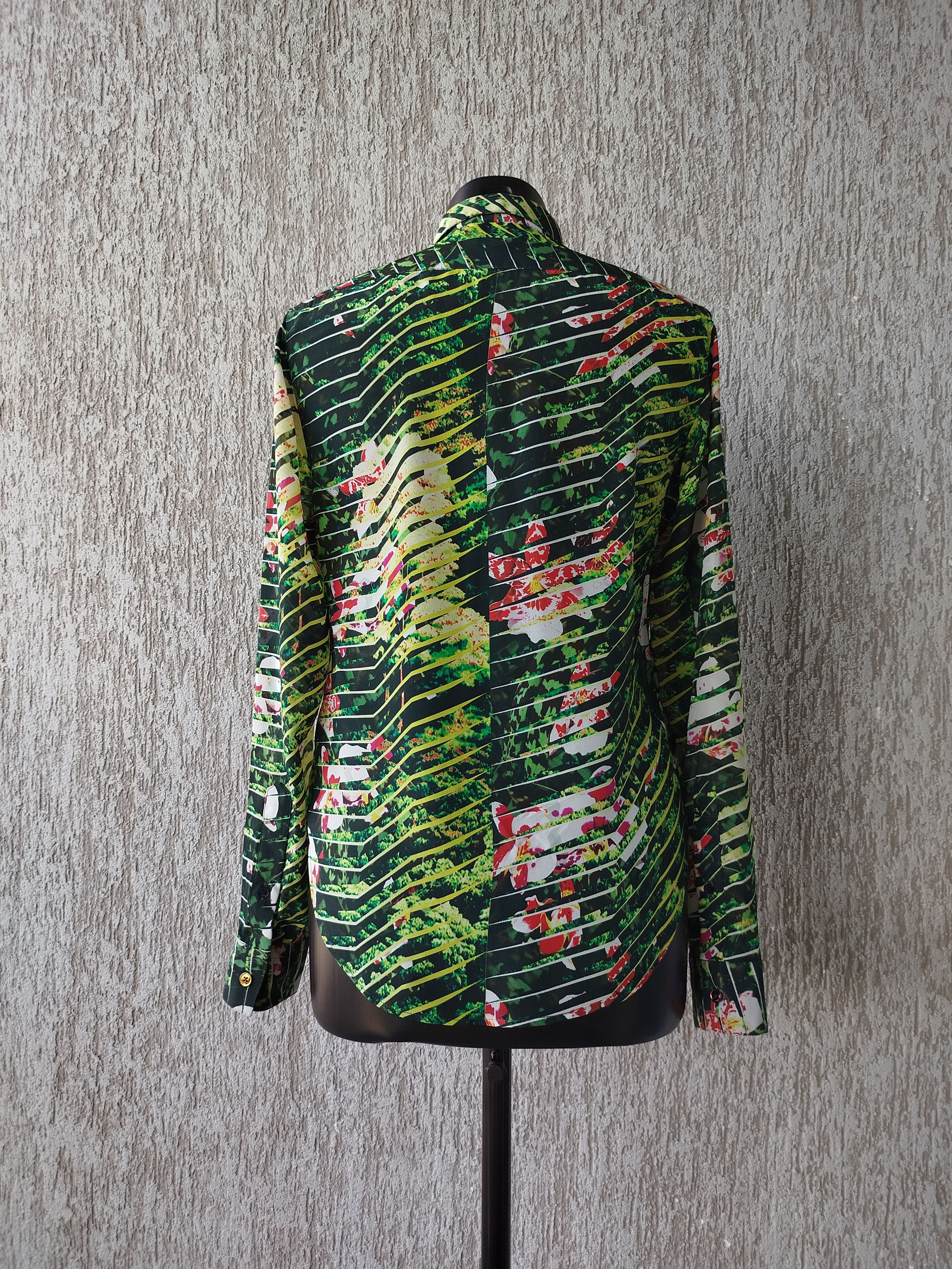 Kenzo Blouse Long Sleeve Tropical Floral 100% Silk Size 34/XS Size XS / US 0-2 / IT 36-38 - 7 Thumbnail