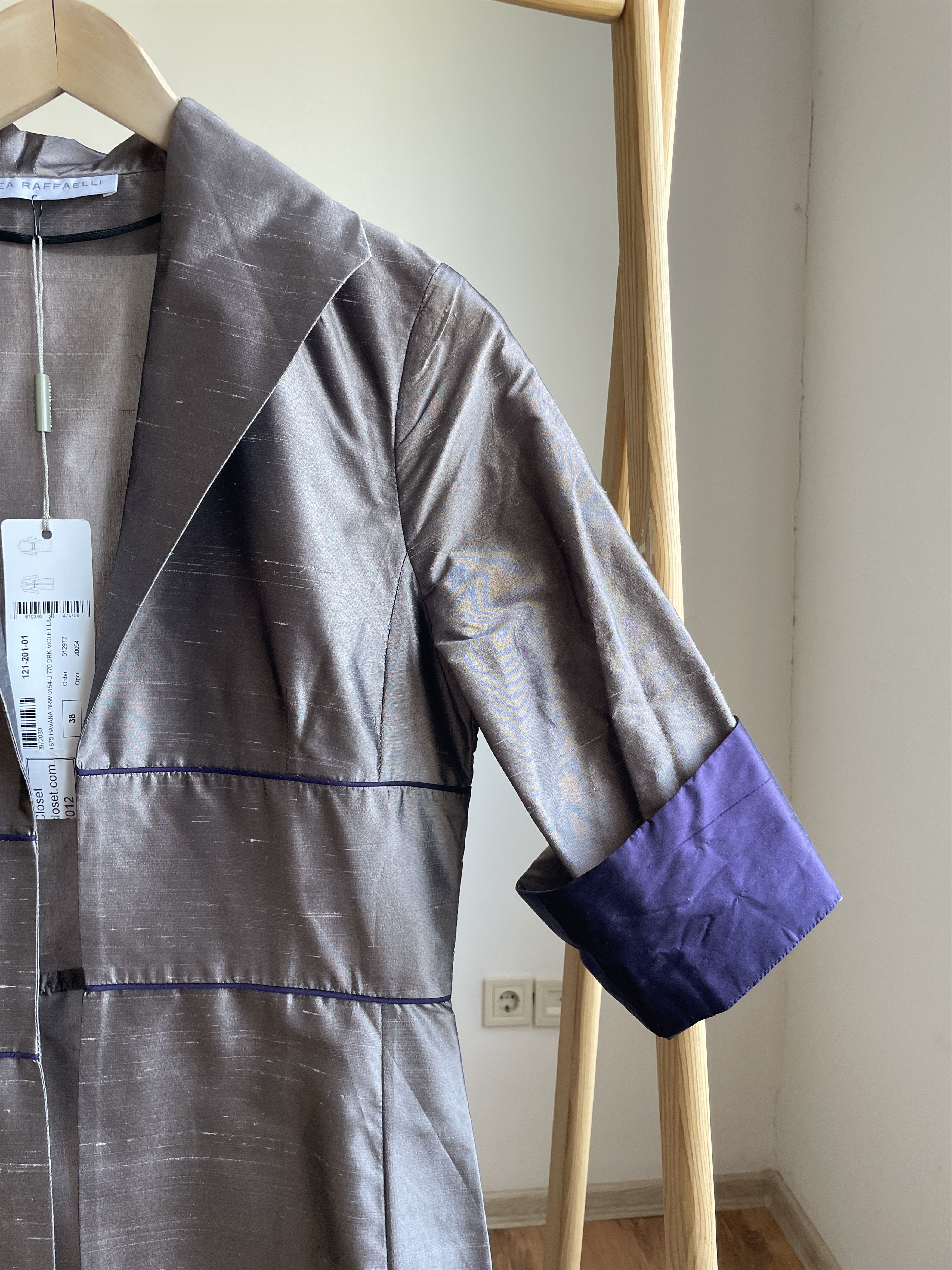 Other BNWT Linea Raffaelli Silk Opent Front Long Blazer Coat Size XS / US 0-2 / IT 36-38 - 5 Thumbnail