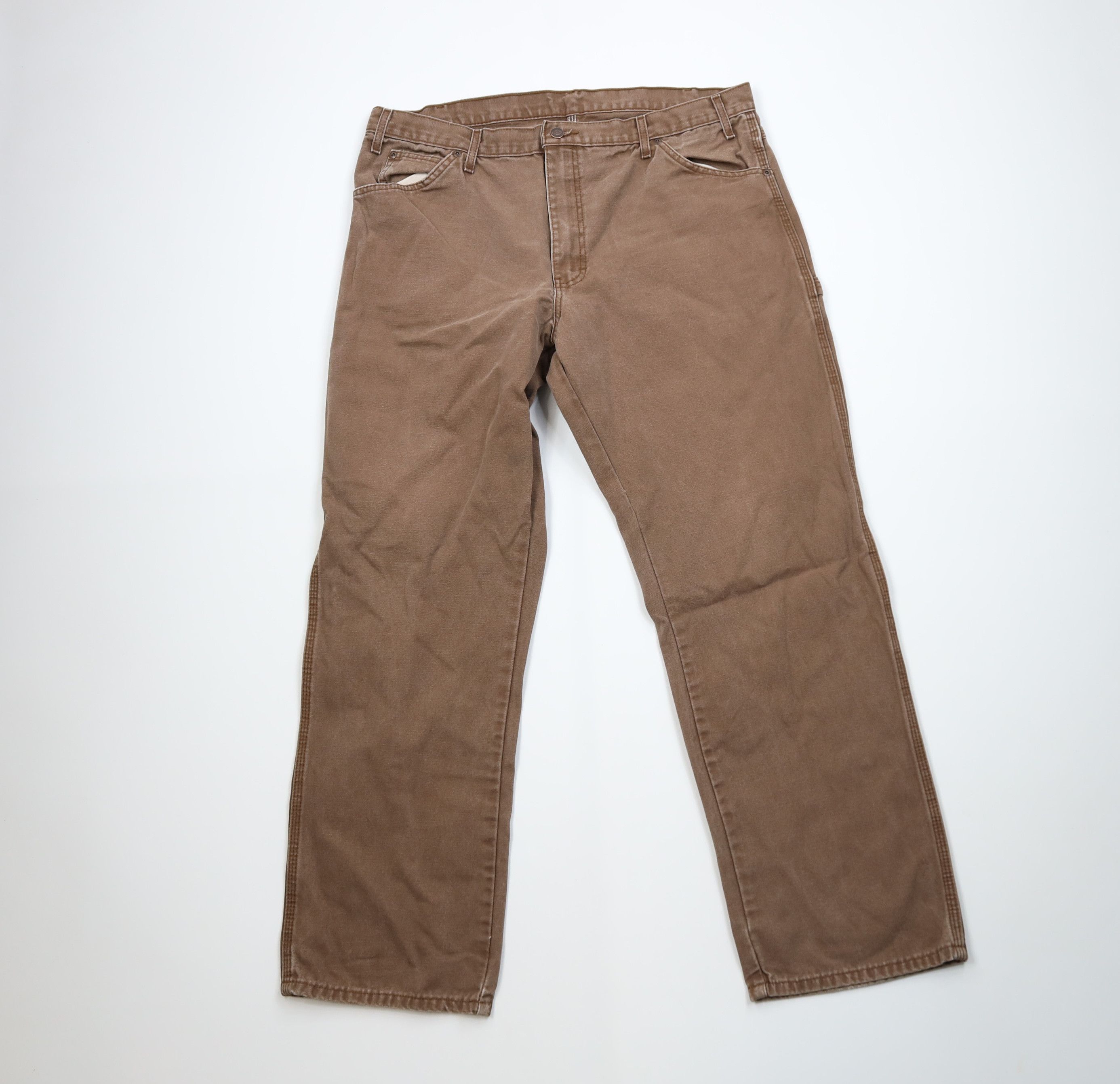 Dickies Vintage Y2K Dickies Wide Leg Dungaree Pants Brown Cotton Size US 38 / EU 54 - 1 Thumbnail