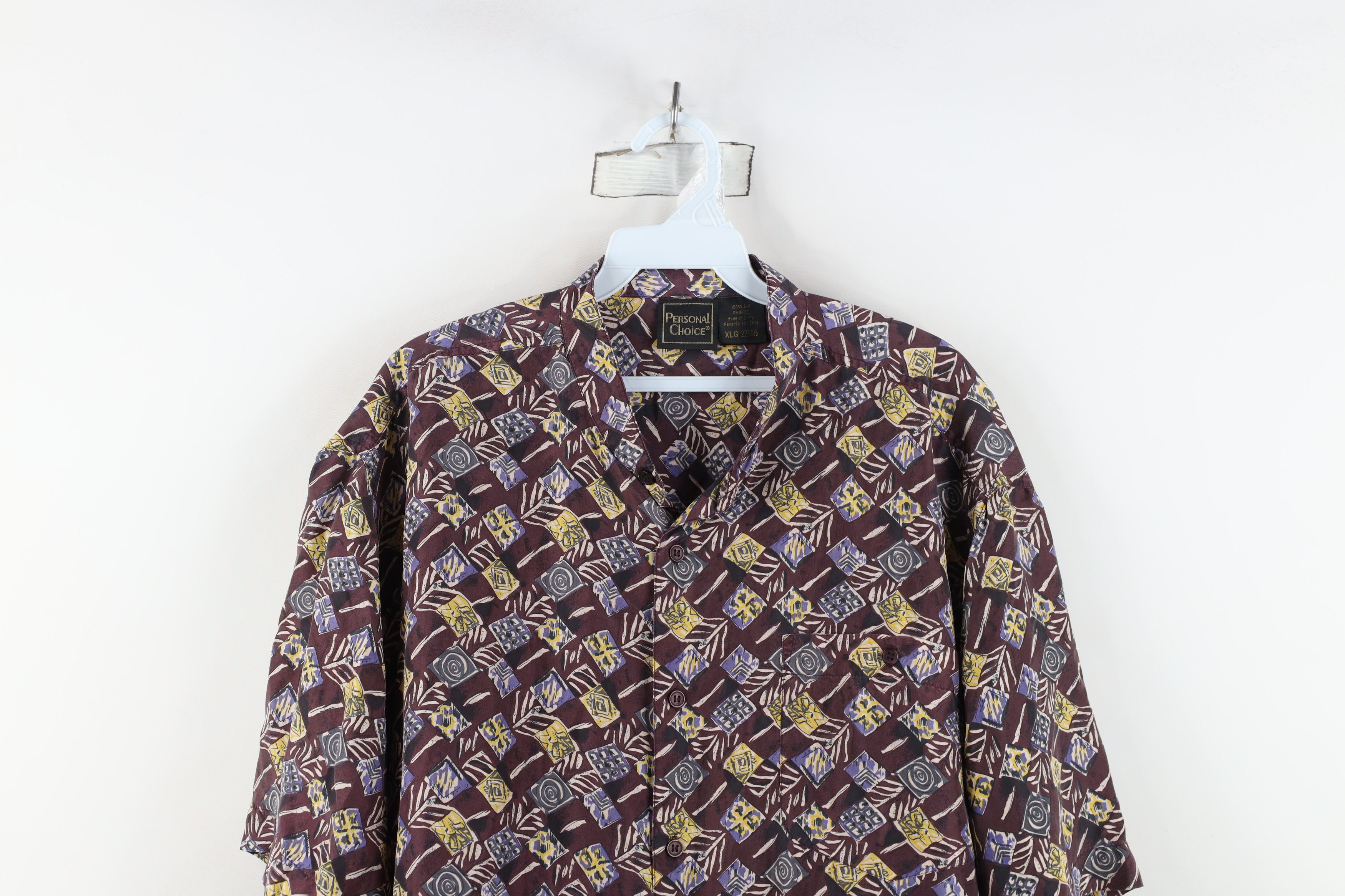 Vintage Vintage 90s Streetwear Flower Silk Band Collar Button Shirt Size US XL / EU 56 / 4 - 2 Thumbnail