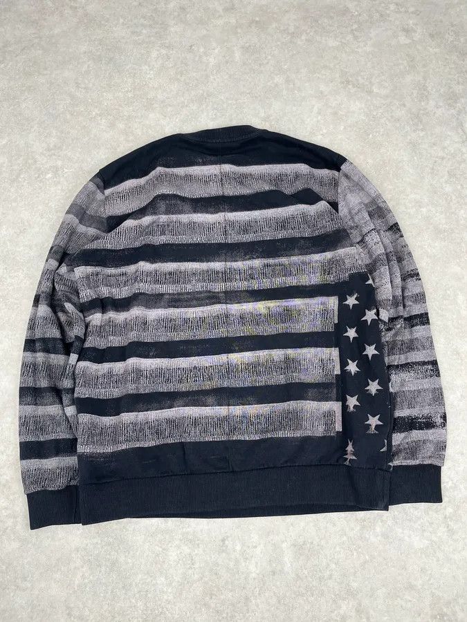 Givenchy AW2014 Givenchy Black & Grey Striped Star Crewneck Sweater Size US L / EU 52-54 / 3 - 7 Thumbnail