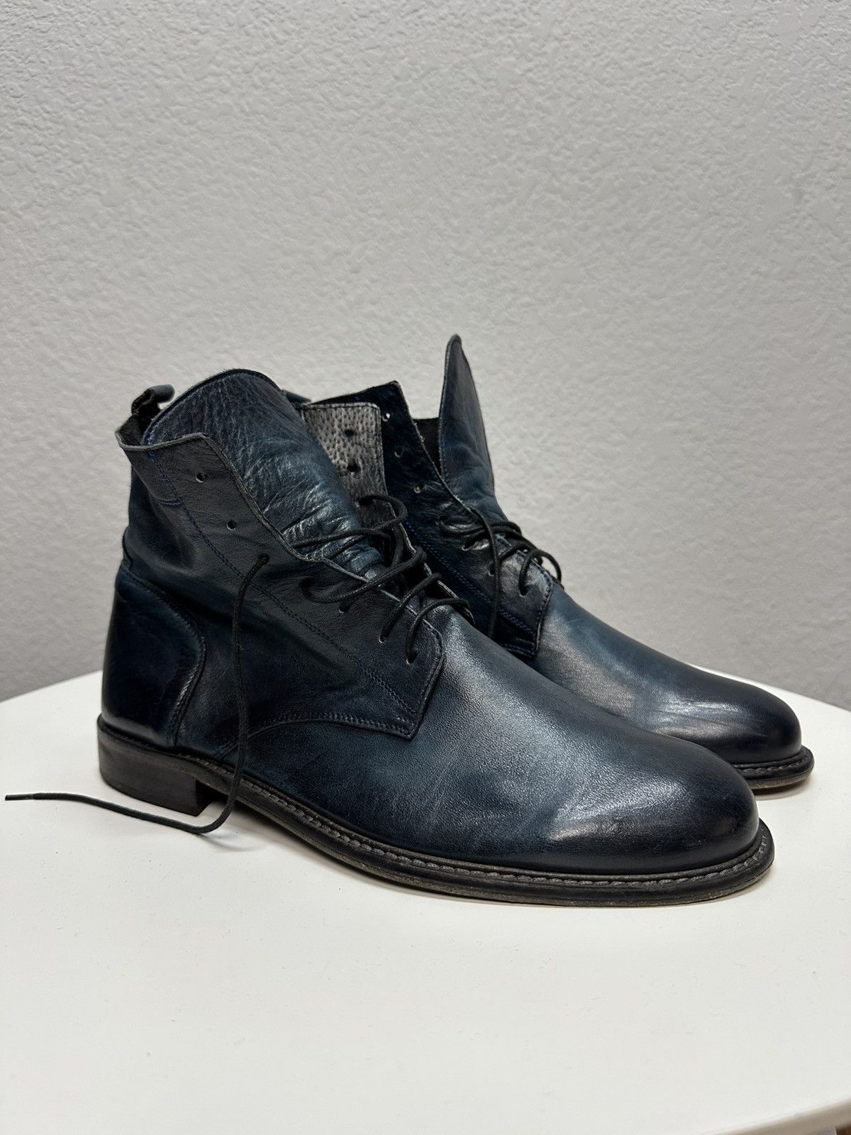 If Six Was Nine Vintage Italian AS 98 Rick Owens Style Leather Biker Boots Size US 9 / EU 42 - 1 Thumbnail