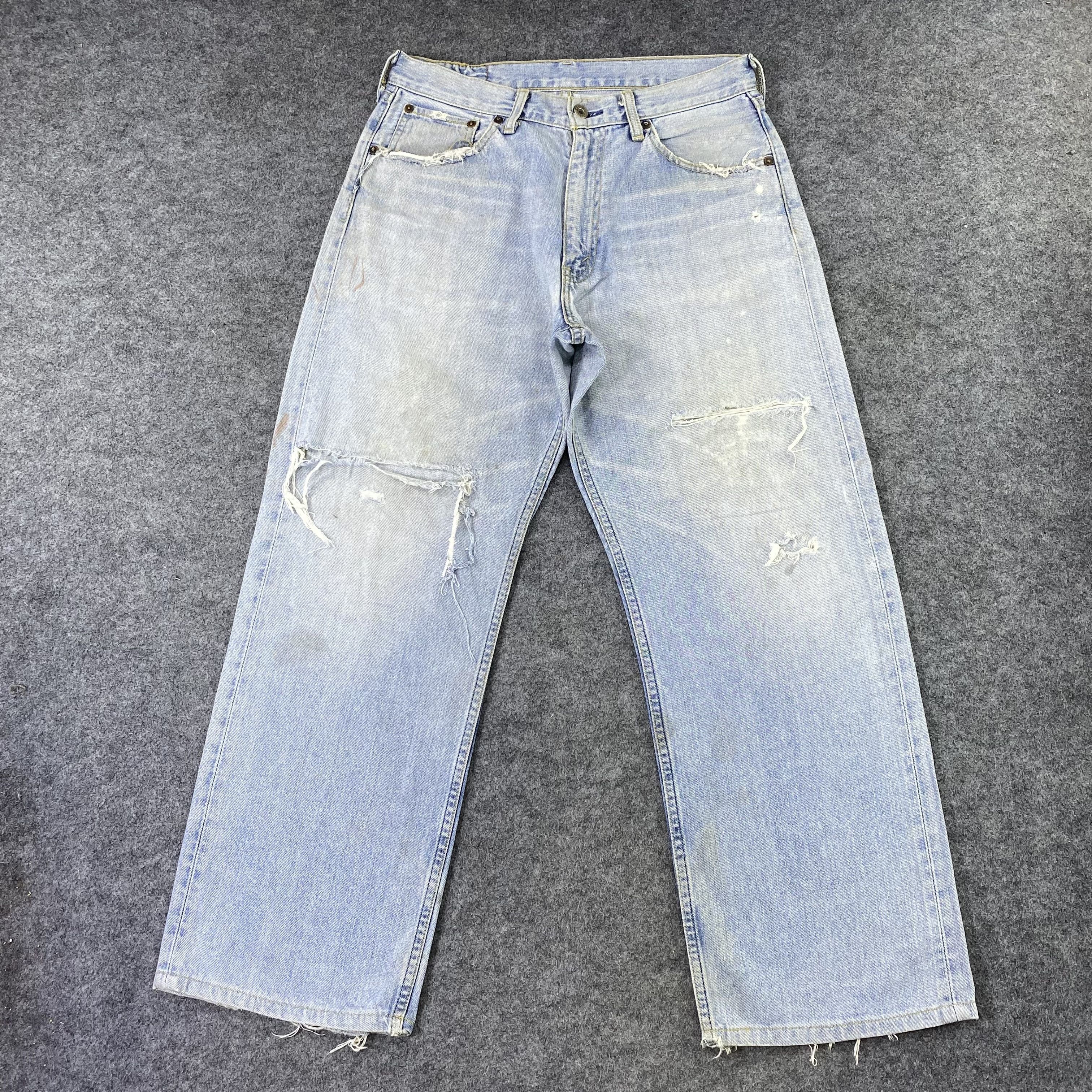 Jean × Levi's Vintage Levi's 504 Distress Blue Wash Jeans - J1150 Size US 32 / EU 48 - 2 Thumbnail
