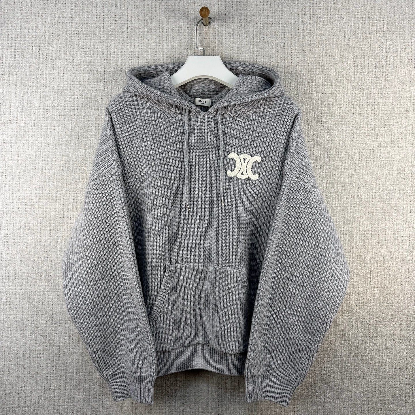 Celine Celine Triomphe Logo Wool Hoodie Size XL Size US XL / EU 56 / 4 - 1 Thumbnail