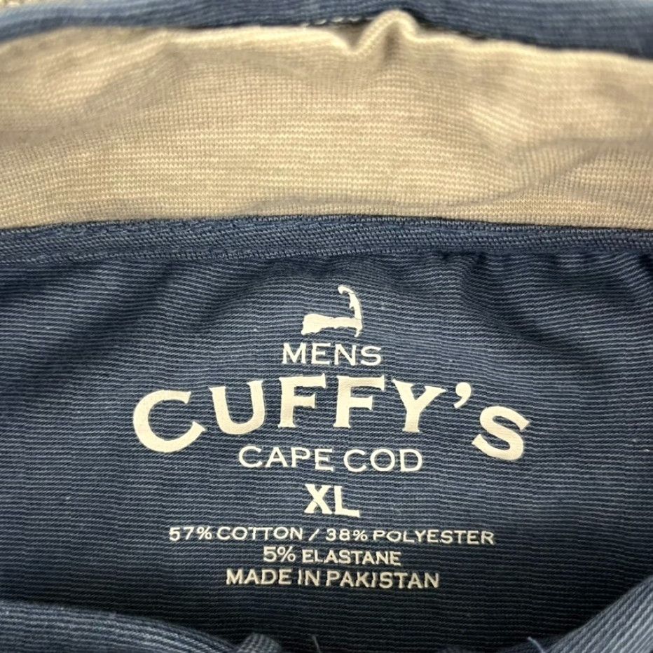 Vintage CUFFYS Cape Cod Pullover Men Extra Large Blue 1/4 Zip Sweater Stretch Mock L/S Jacket Size US XL / EU 56 / 4 - 3 Thumbnail
