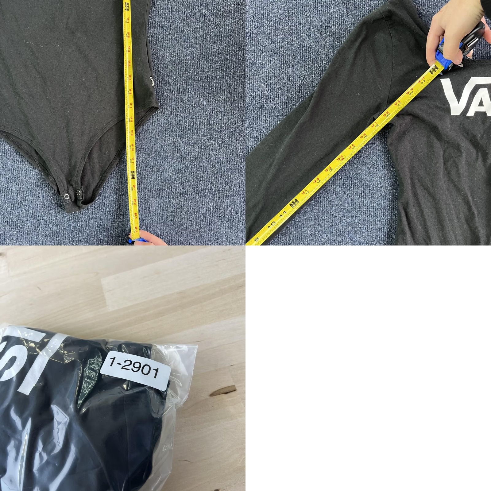 Vans Vans Bodysuit Womens Medium Black Long Sleeve Logo Shirt Snap Crotch Top Size M / US 6-8 / IT 42-44 - 8 Thumbnail