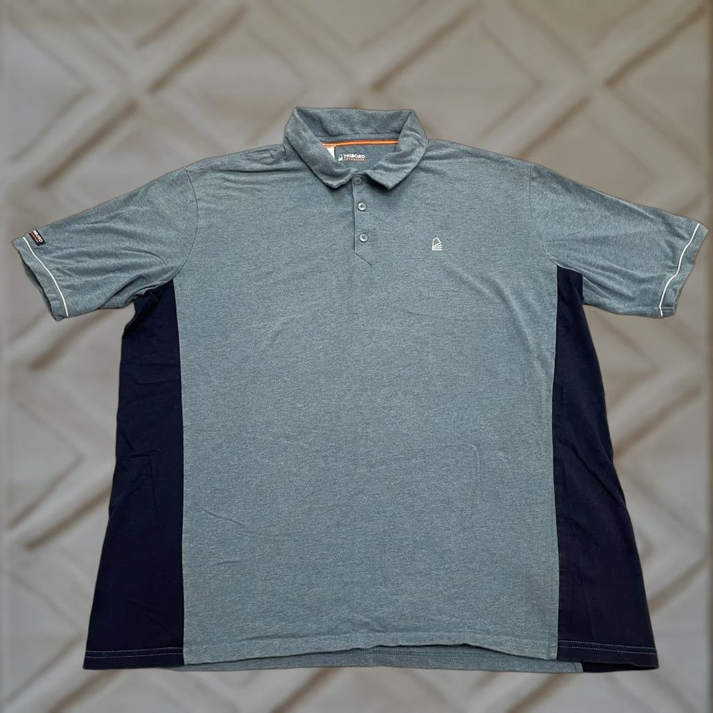 Vintage DECATHLON Polo Shirt Mens 2XL Gray Short Sleeve Lightweight Sailing Outdoor Casual Button-Front 50in Chest Regular Fit Size US XXL / EU 58 / 5 - 1 Thumbnail