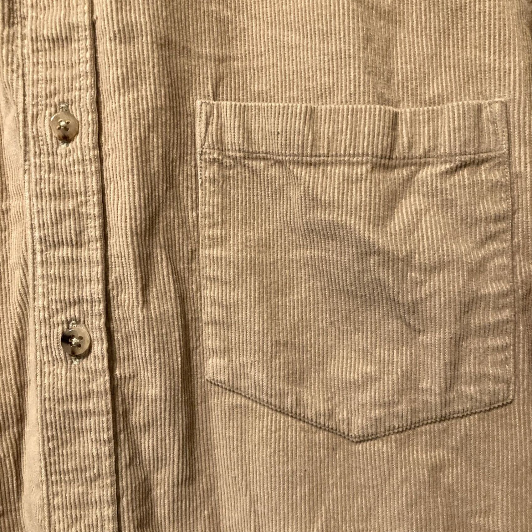 De Bonne Facture Shirt Mens Small Tan Beige Corduroy Button Down, Men's — image 6 of 6